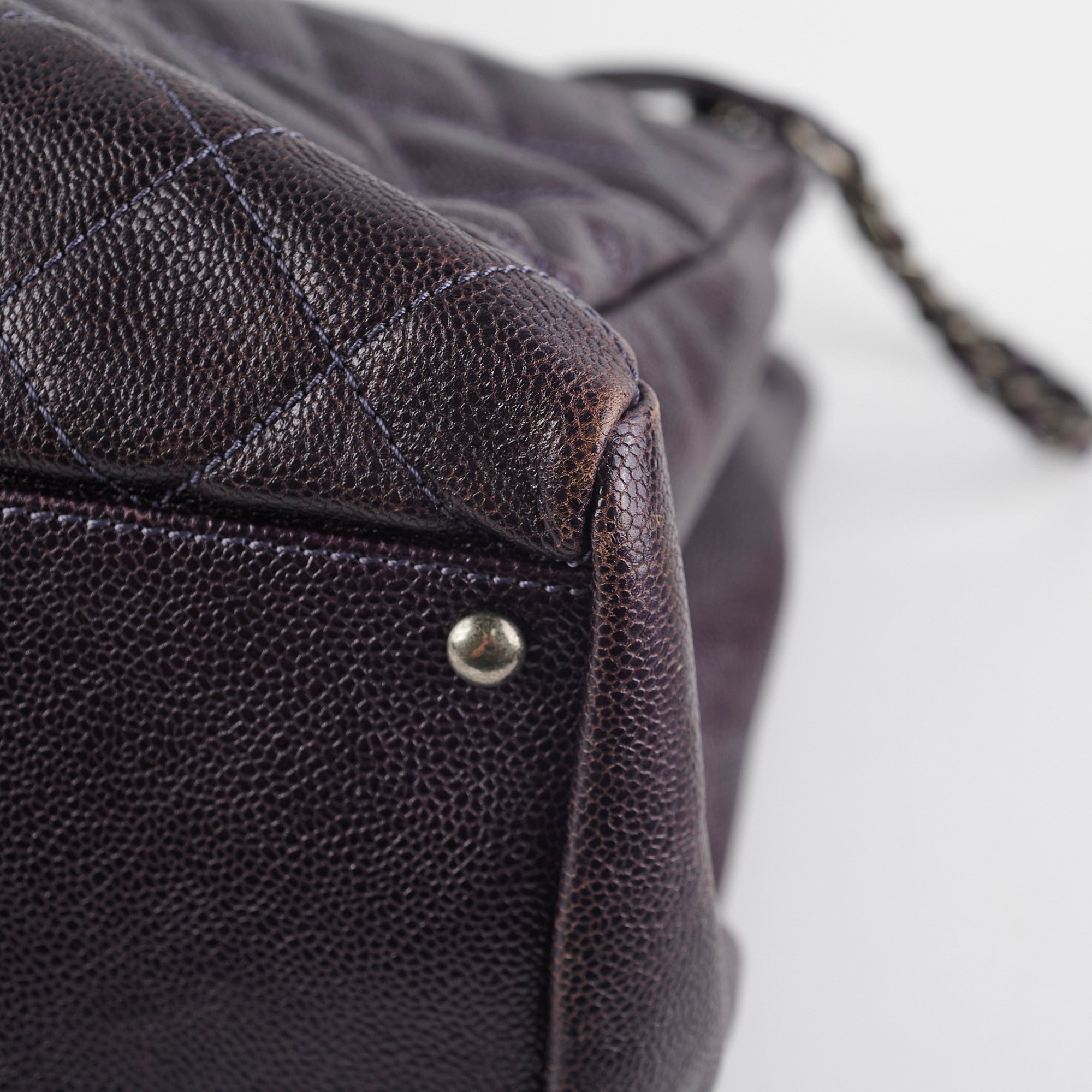 Chanel Dark Purple Caviar Shoulder Bag