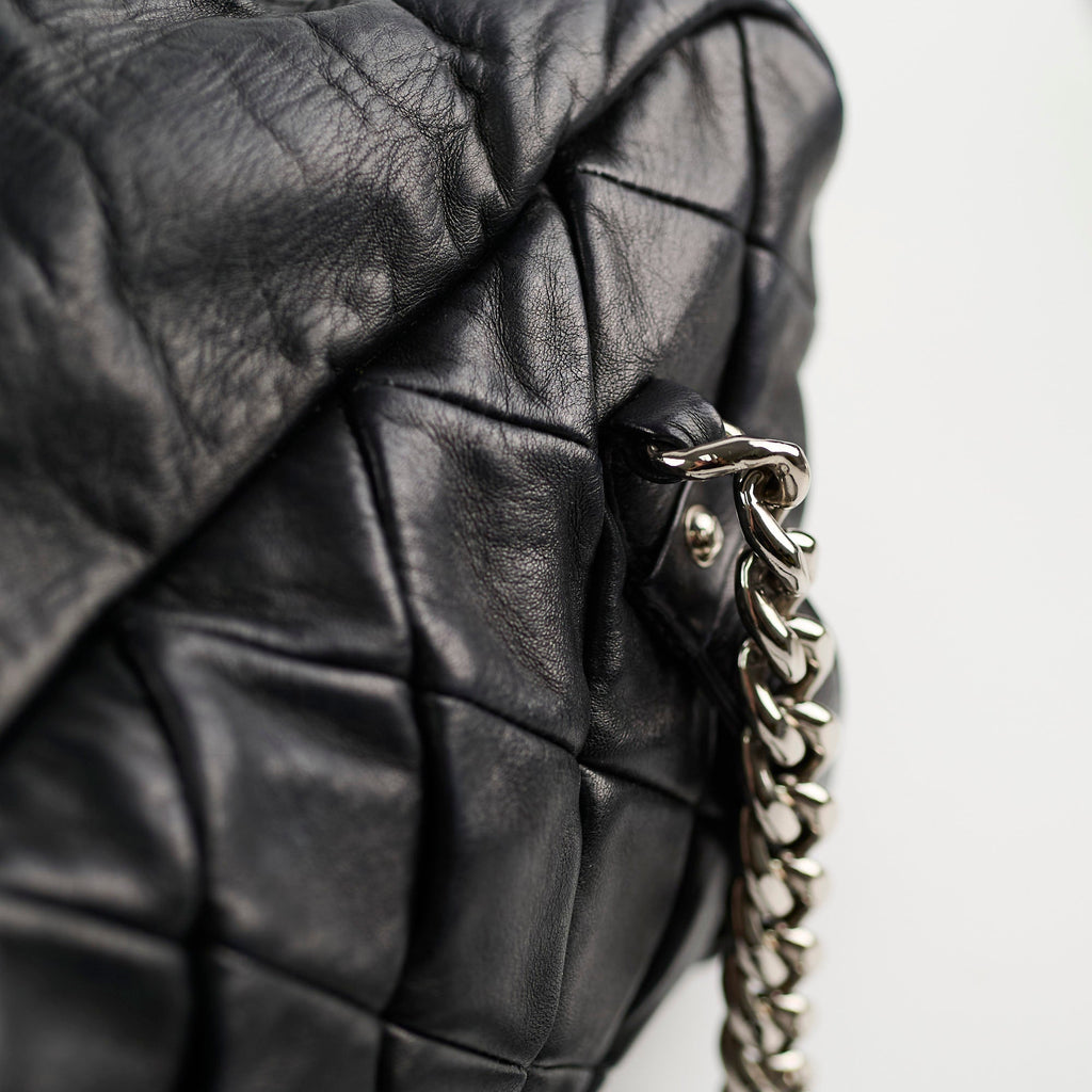 Chanel Bowling Black Lambskin Shoulder Bag - Series 12