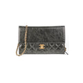 Chanel Zip Away Chain Clutch Wallet on Chain WOC Metallic Grey