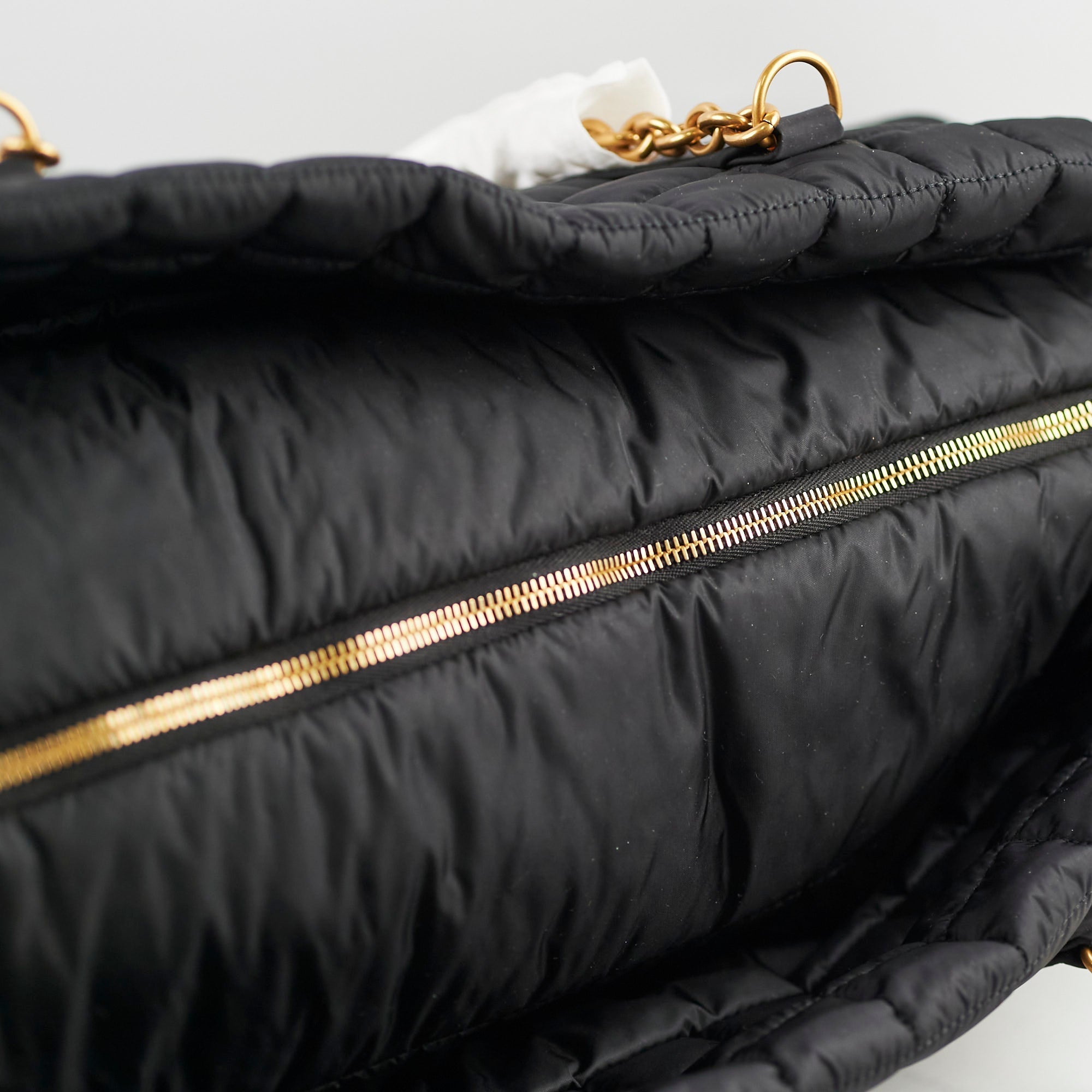 Saint laurent Gloria Quilted Nylon Tote Black