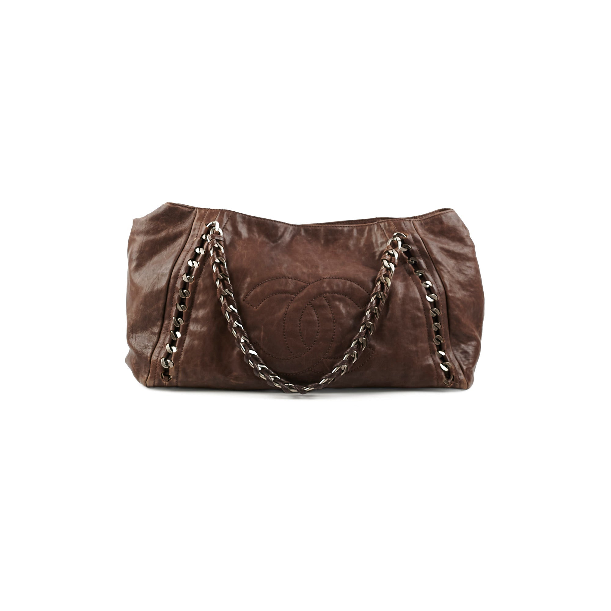 Chanel Vintage Brown Leather Tote - Series 10