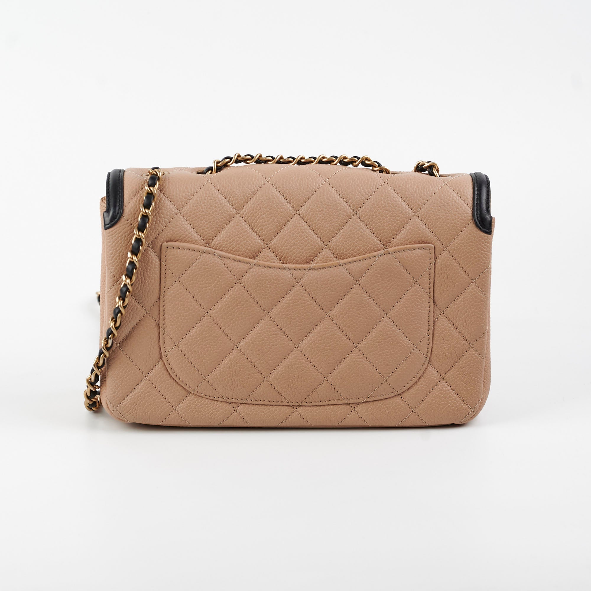 Chanel Filigree Caviar Beige Small Flap Shoulder Bag