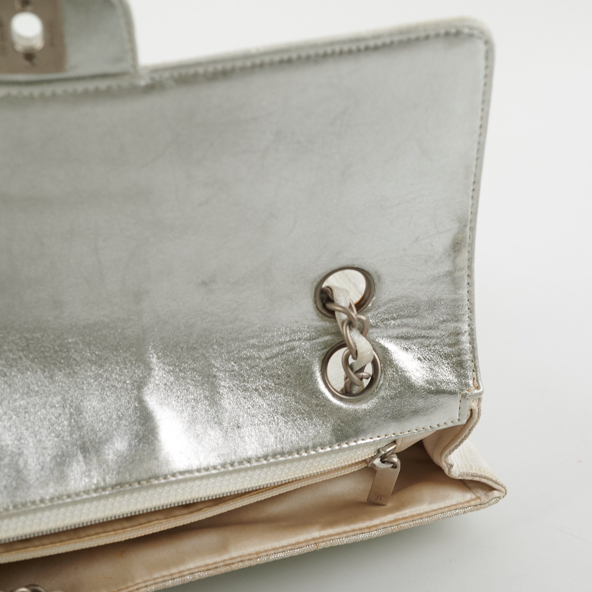 Chanel New Travel Line Chain Shoulder Bag Silver