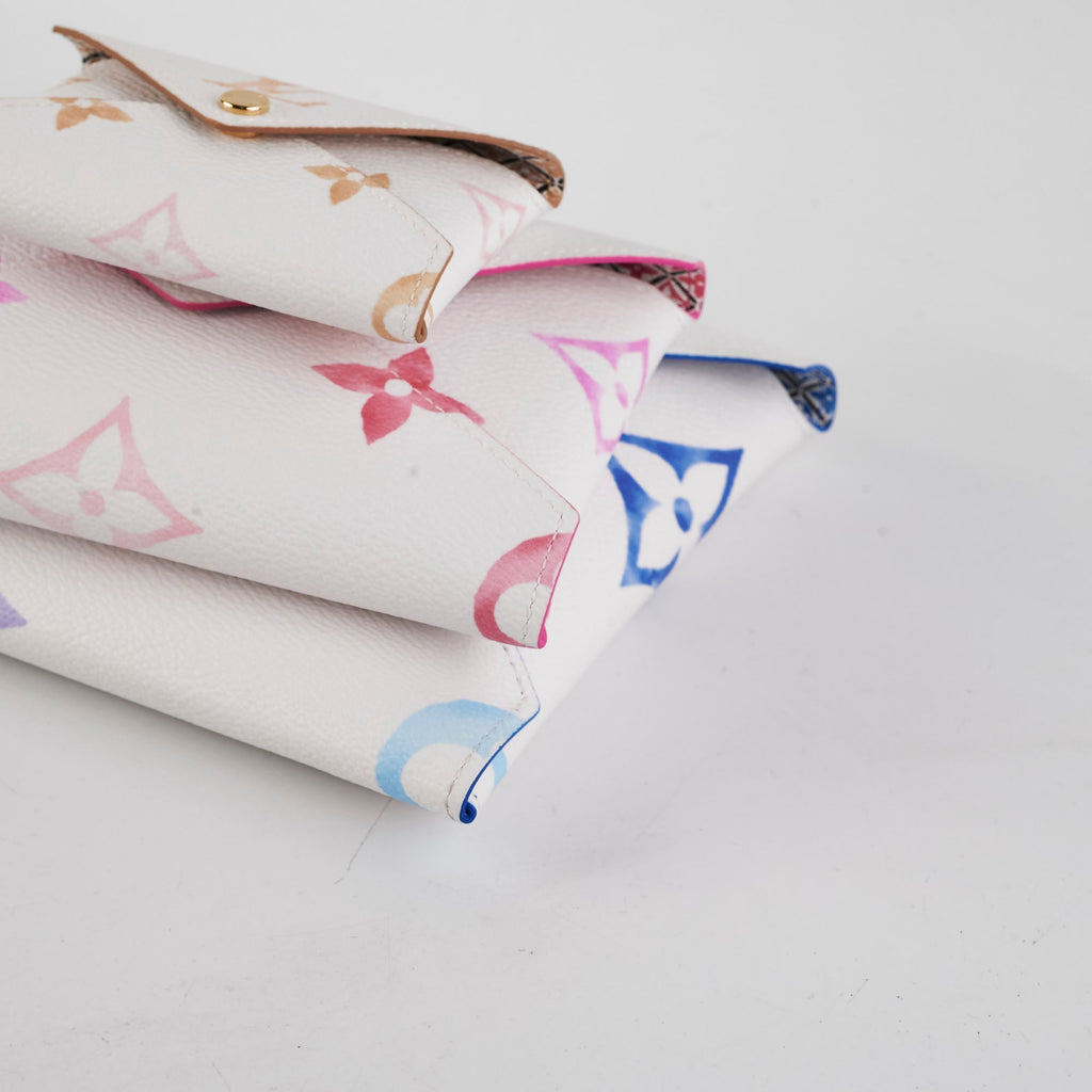 Louis Vuitton 3 Kirgami Pouch Clutch Giant Monogram Watercolor Set