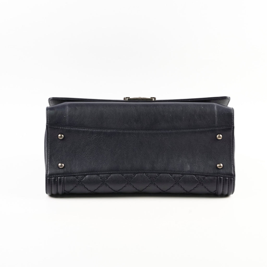 Chanel Boy 2-way Chain Tote Bag Navy