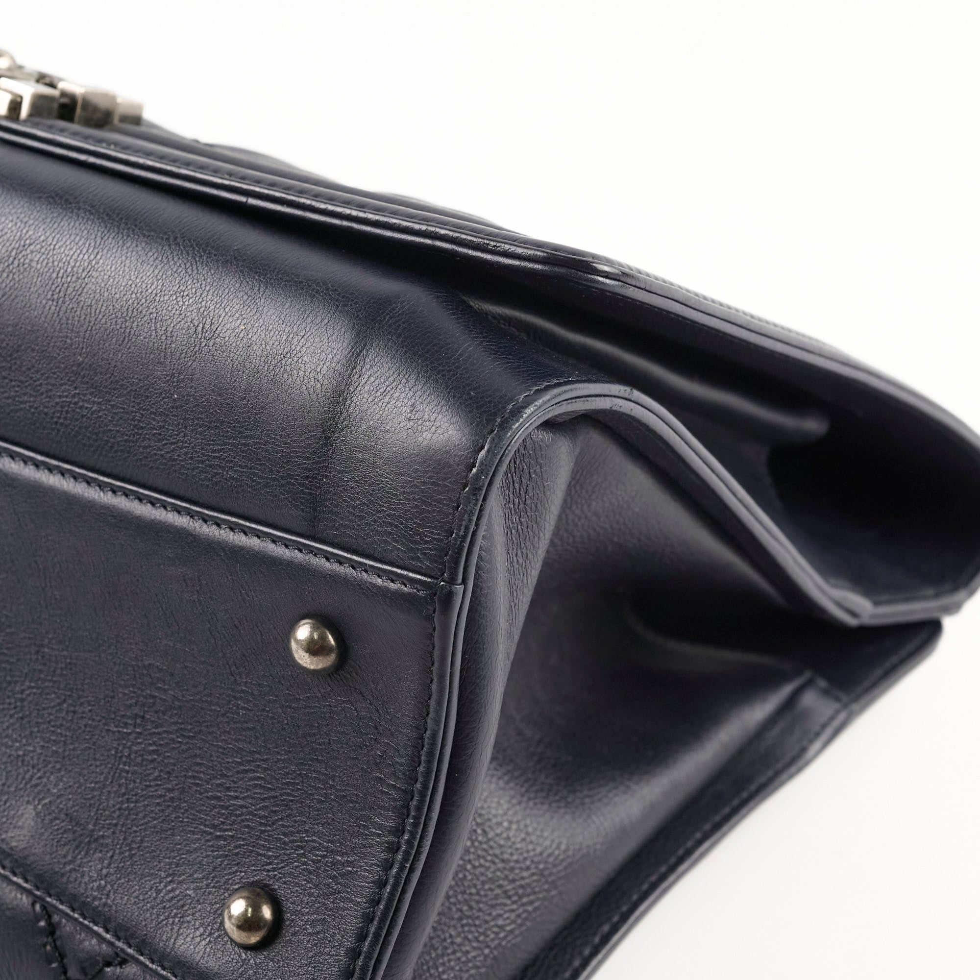 Chanel Boy 2-way Chain Tote Bag Navy