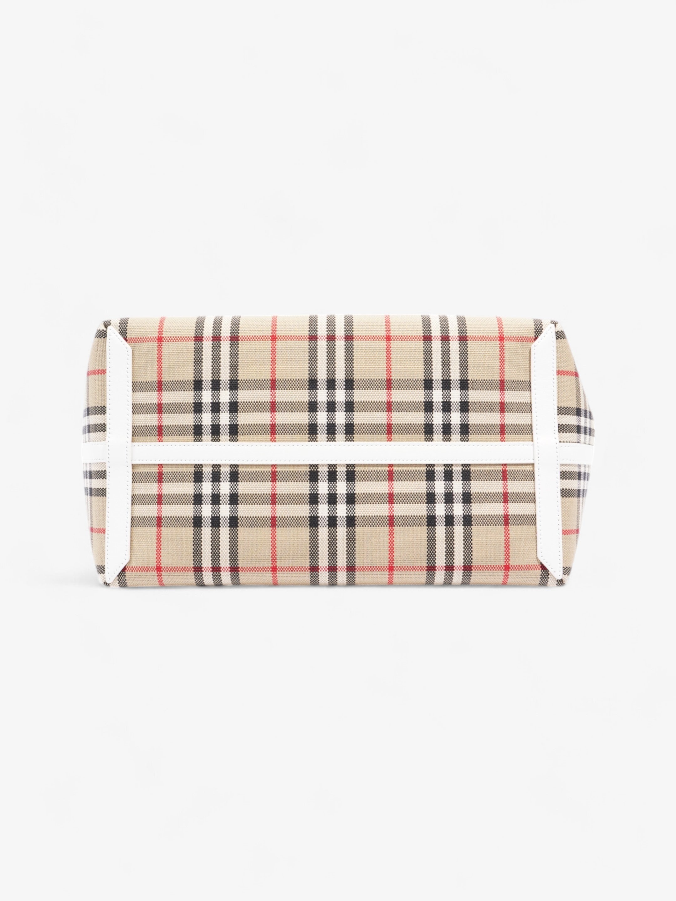 Burberry London Tote Vintage Check / White Cotton