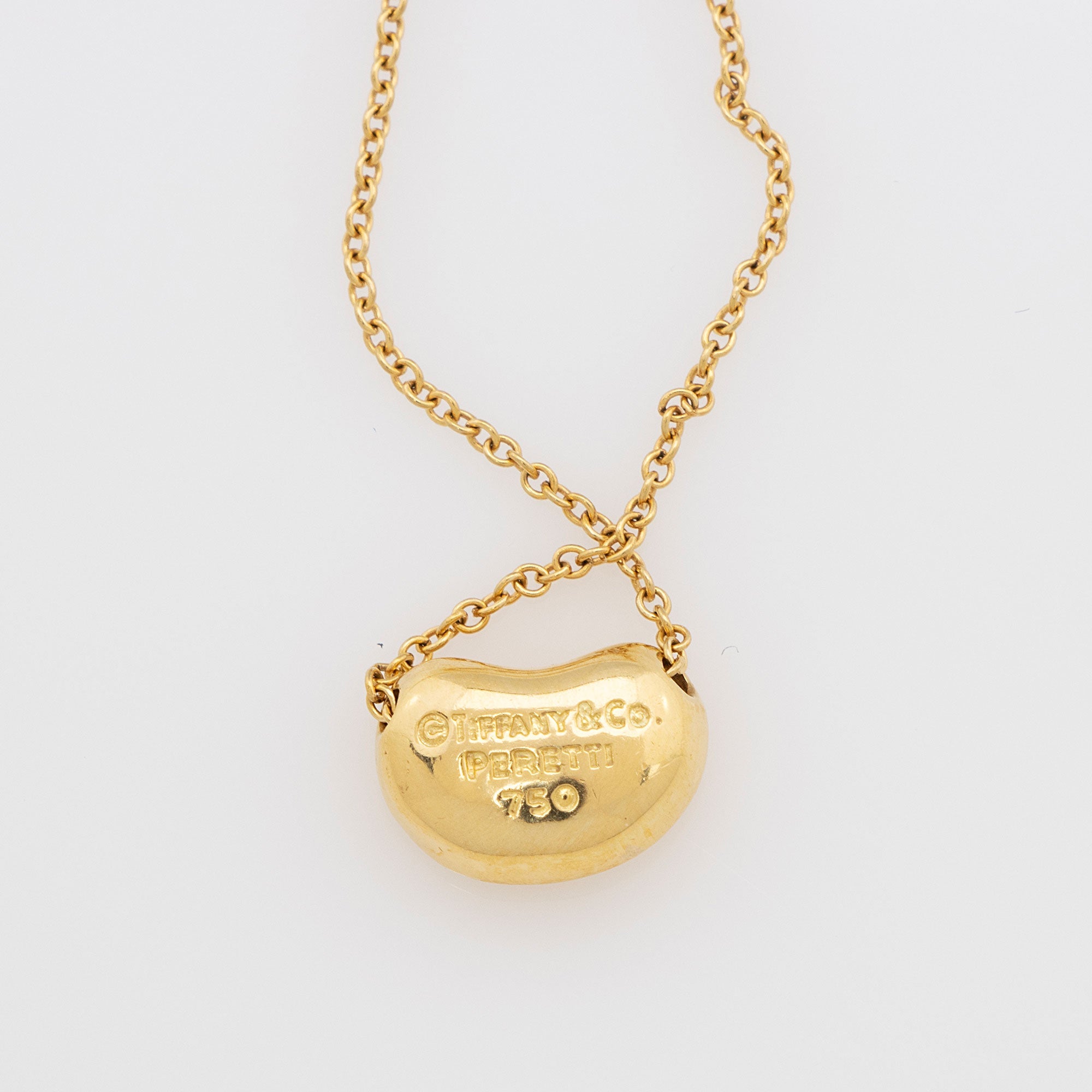 Tiffany & Co. Elsa Peretti 18k Gold Bean 9mm Necklace