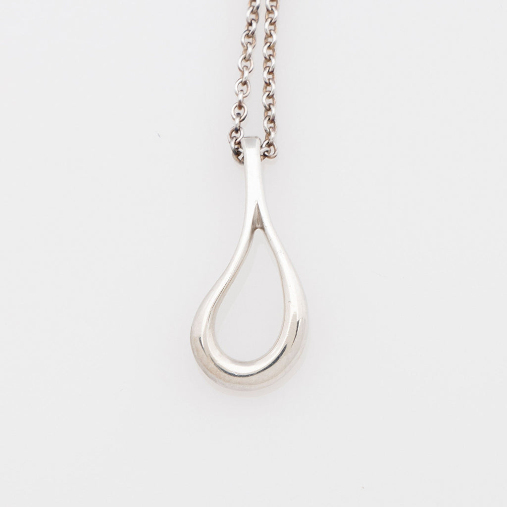 Tiffany & Co. Elsa Peretti Sterling Silver Open Teardrop Necklace