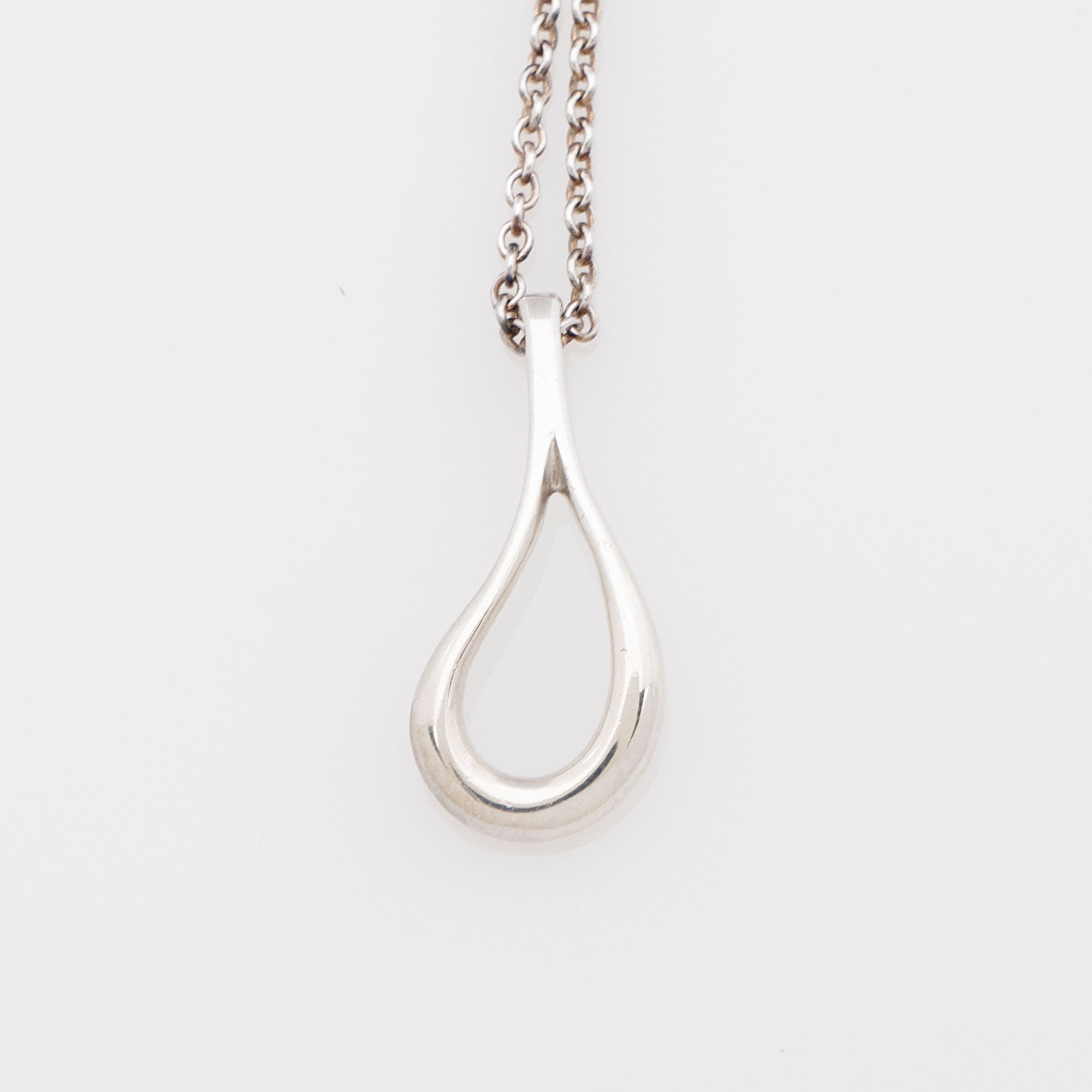Tiffany & Co. Elsa Peretti Sterling Silver Open Teardrop Necklace