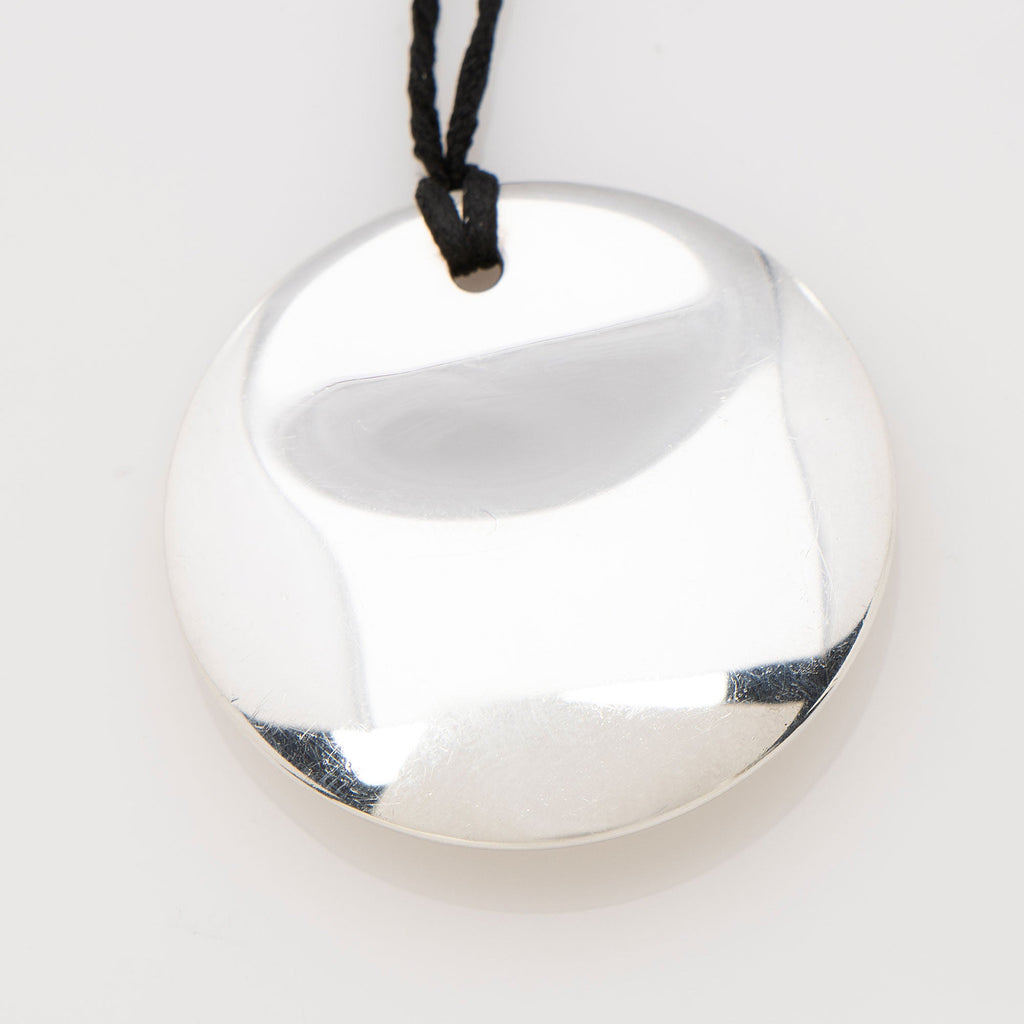 Tiffany & Co. Elsa Peretti Sterling Silver Silk Cord Round Necklace