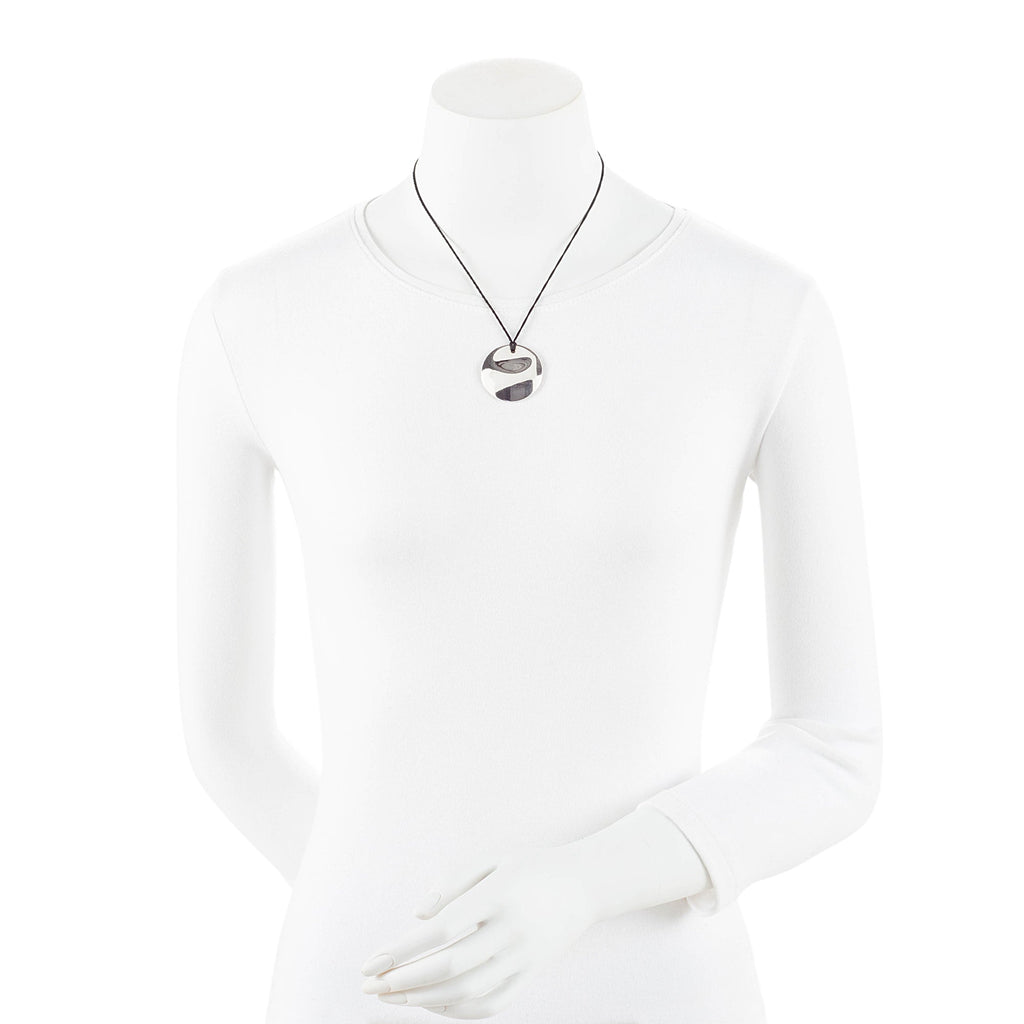Tiffany & Co. Elsa Peretti Sterling Silver Silk Cord Round Necklace