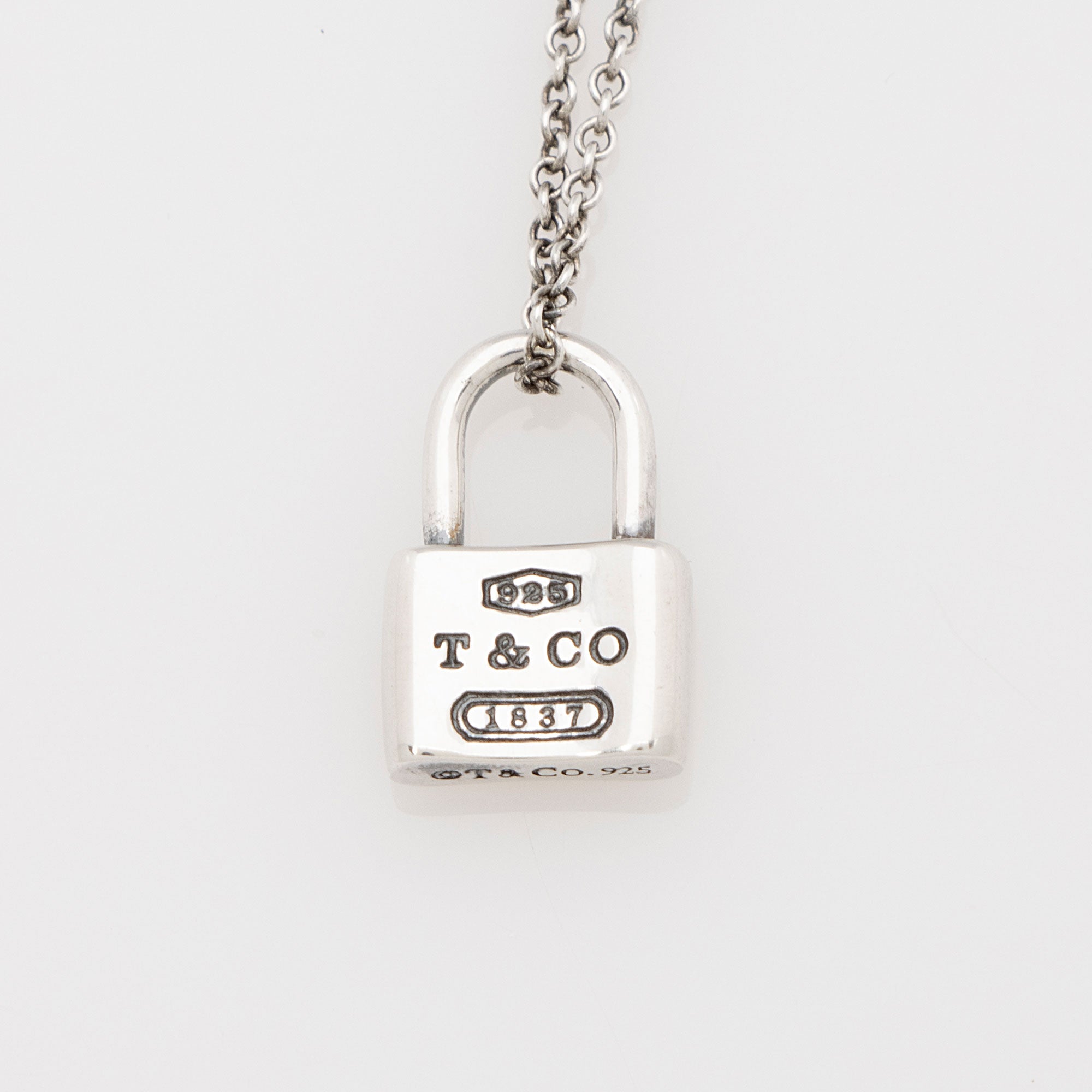 Tiffany & Co. Sterling Silver 1837 Padlock Small Necklace