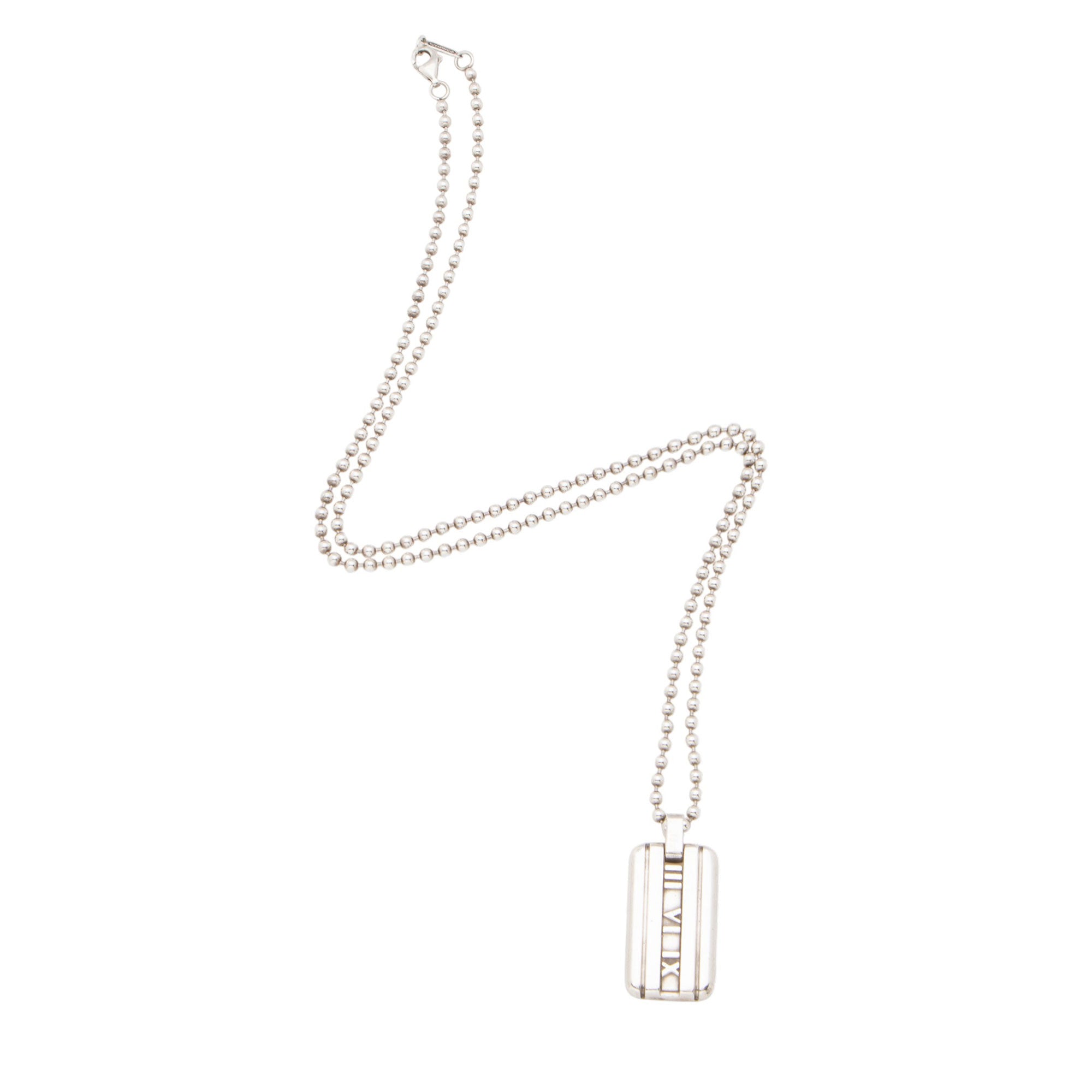 Tiffany & Co. Sterling Silver Atlas I.D. Tag Necklace