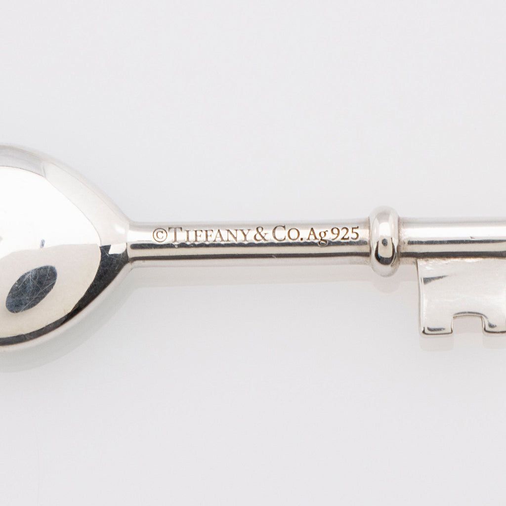 Tiffany & Co. Sterling Silver Enamel Heart Key Necklace