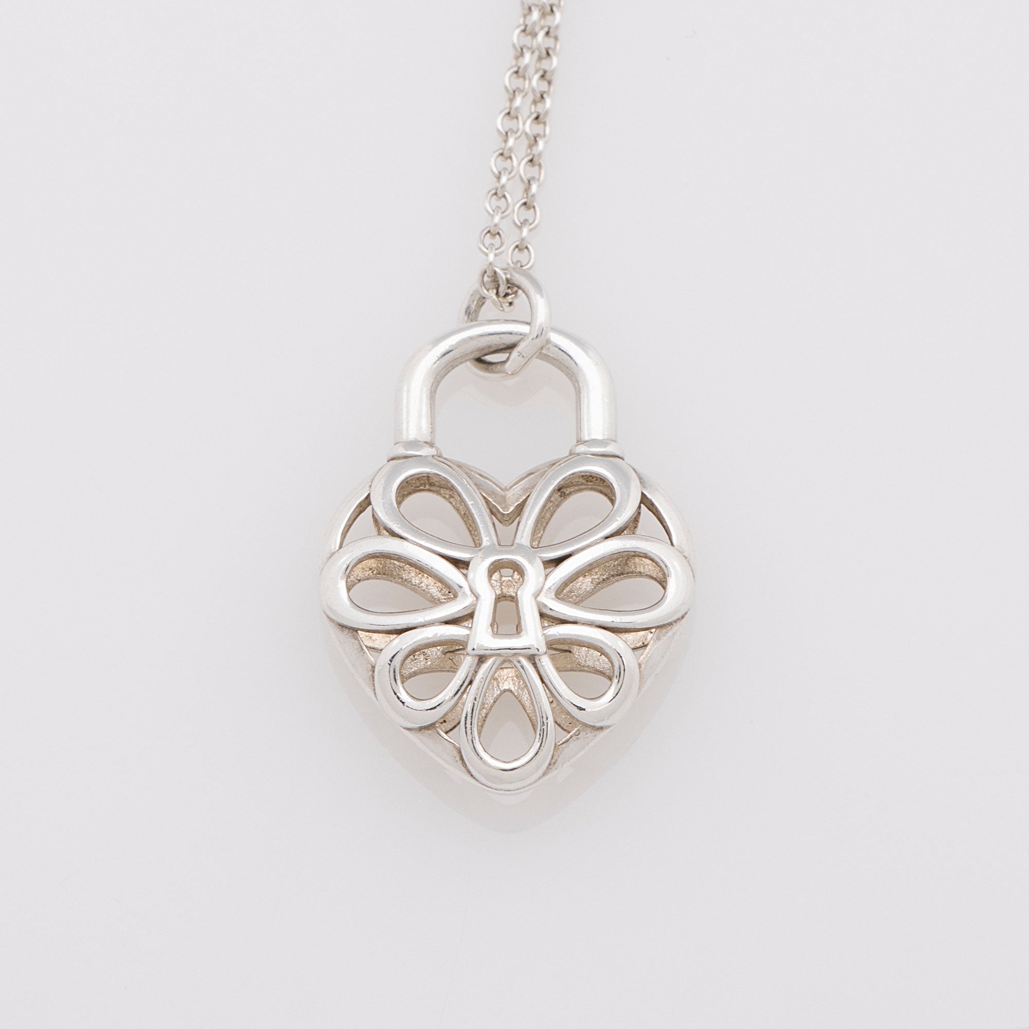 Tiffany & Co. Sterling Silver Filigree Heart Necklace