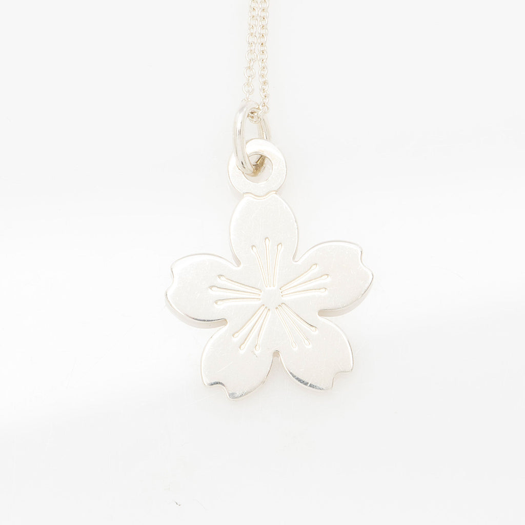 Tiffany & Co. Sterling Silver Go Women 2015 Sakura Cherry Blossom Necklace
