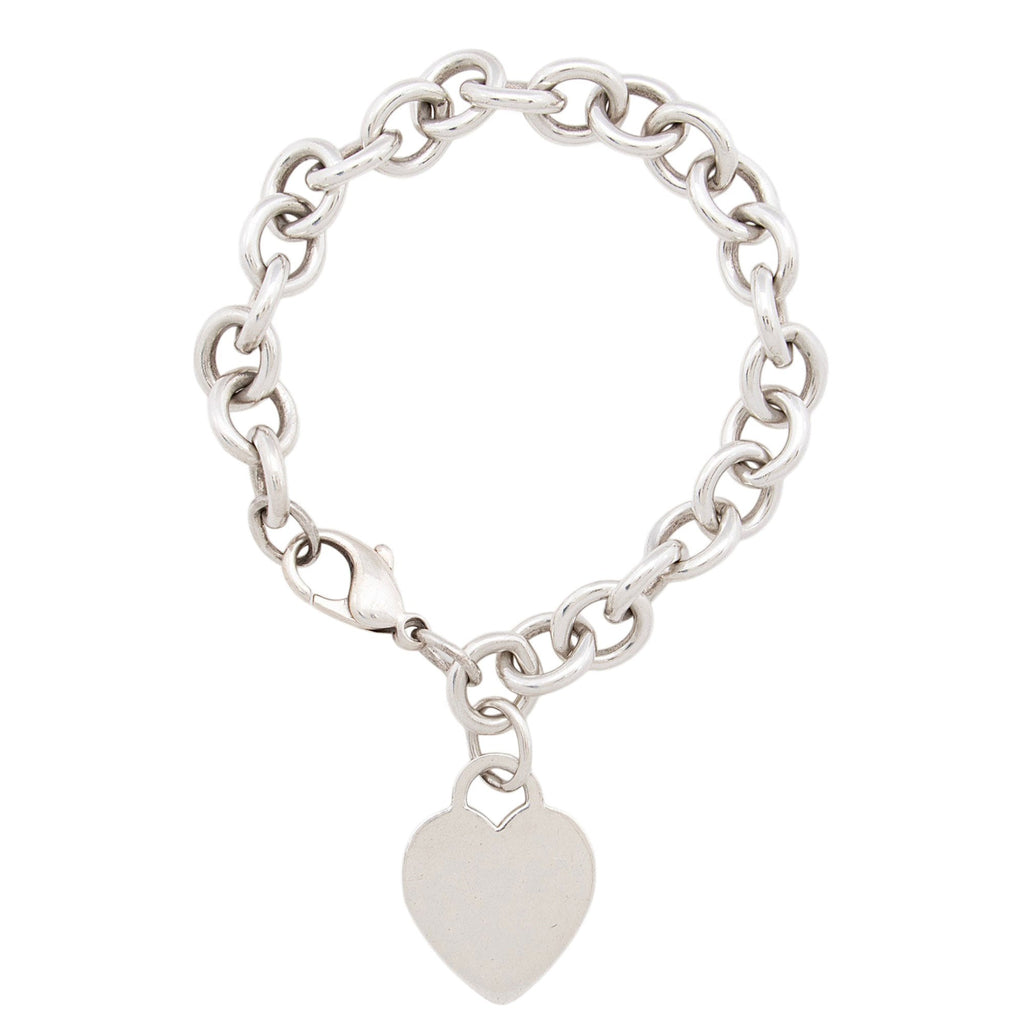Tiffany & Co. Sterling Silver Heart Tag Charm Bracelet