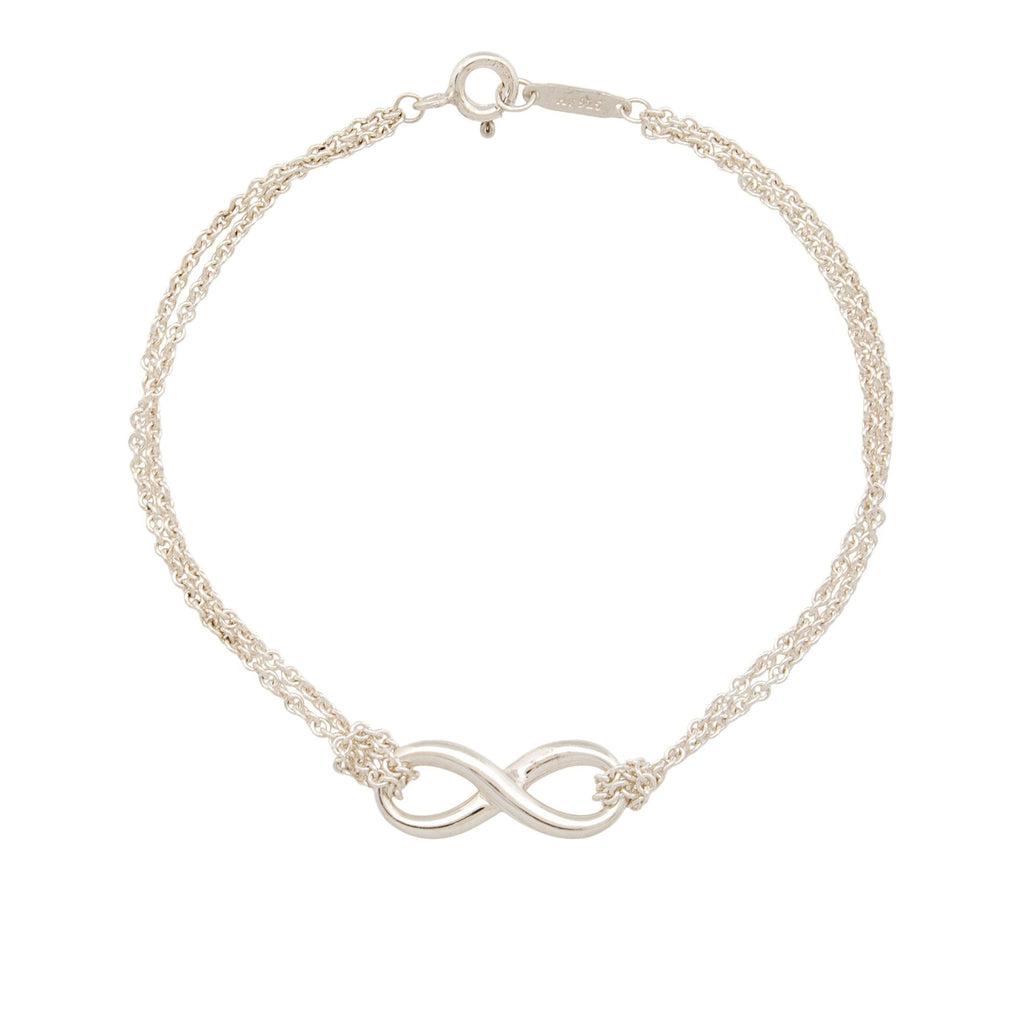 Tiffany & Co. Sterling Silver Infinity Double Chain Bracelet