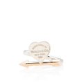 Tiffany & Co Sterling Silver Rose Gold Lovestruck Heart Tag Ring - Size 4 1/2