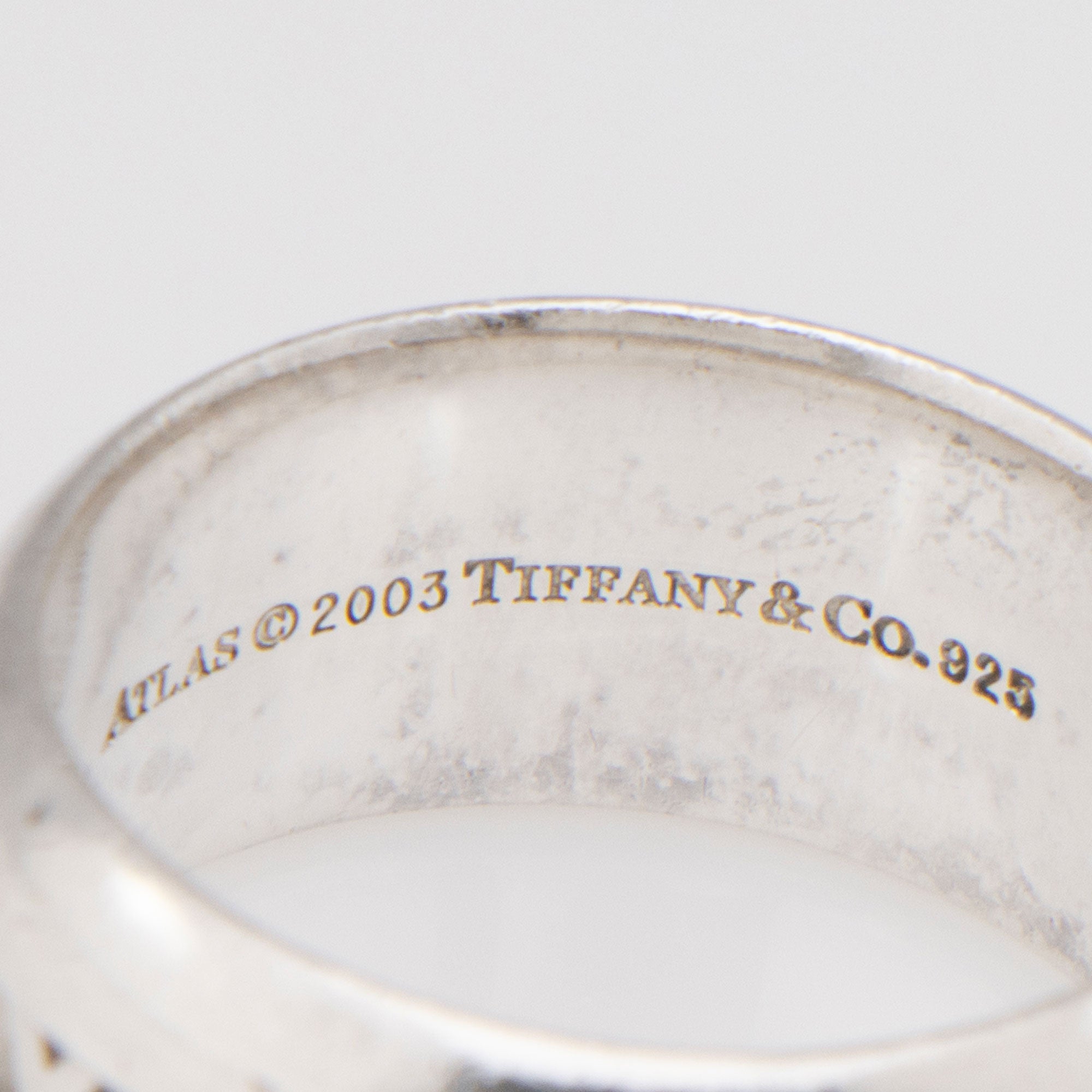 Tiffany & Co. Vintage Sterling Silver Wide Atlas Ring - Size 7 3/4