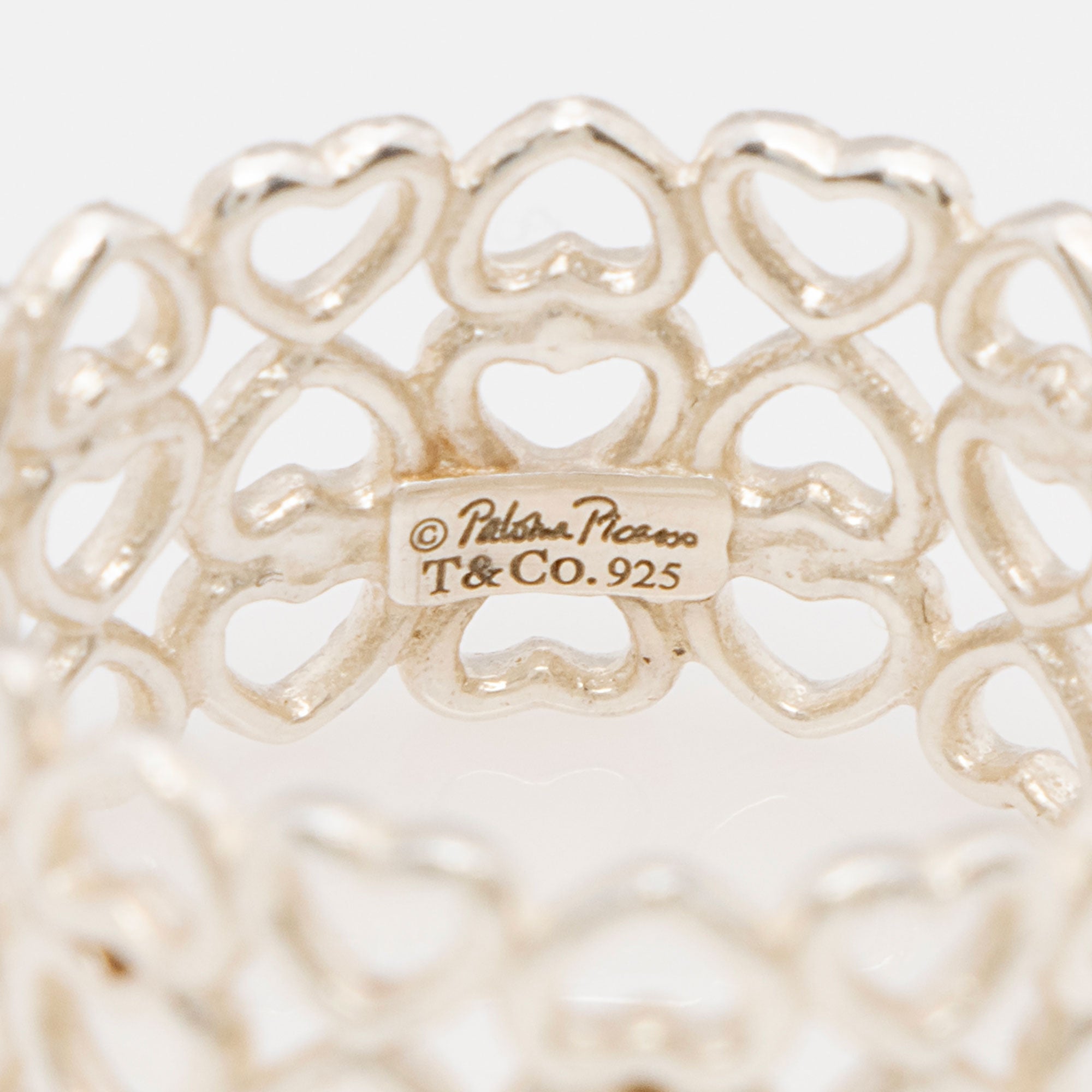 Tiffany & Co. Paloma Picasso Sterling Silver Crown of Hearts Wide Ring - Size 8 1/4