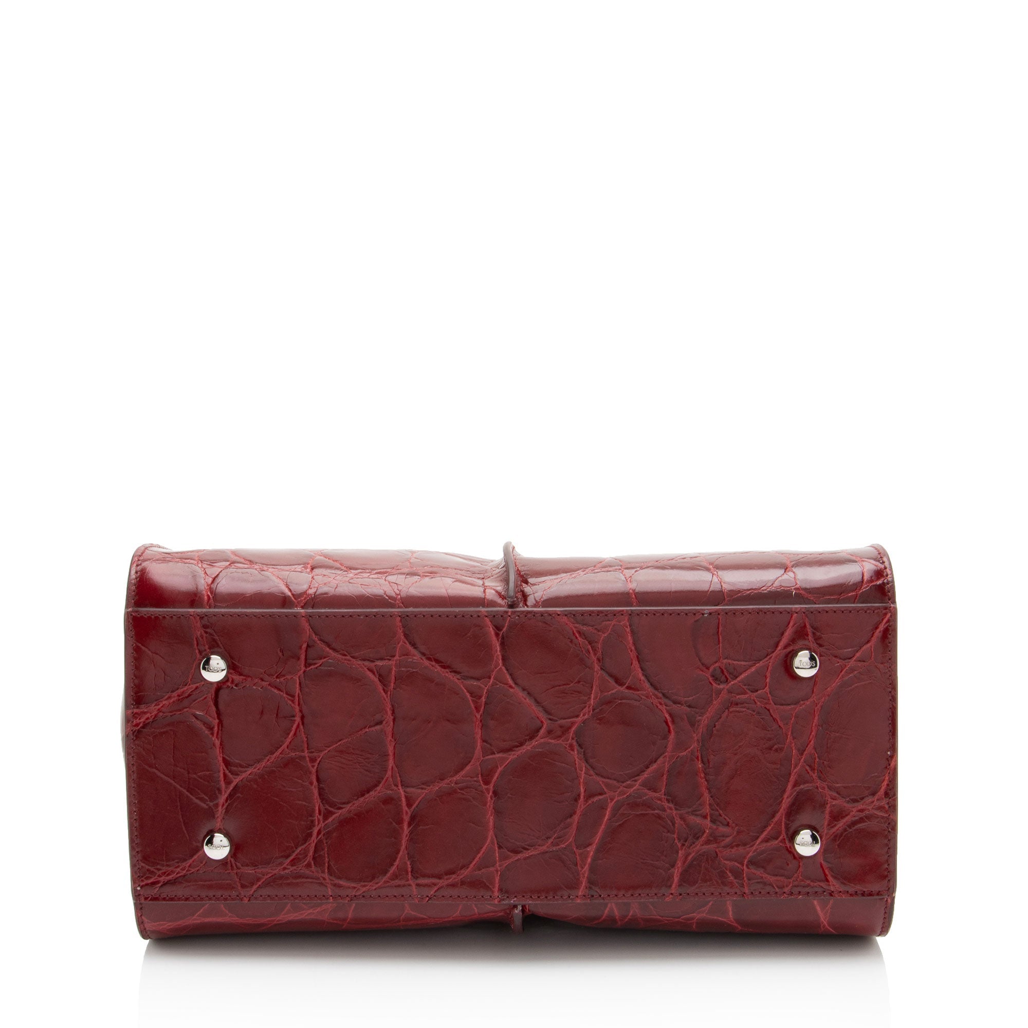 Tod's Croc Embossed Leather Holly Small Tote