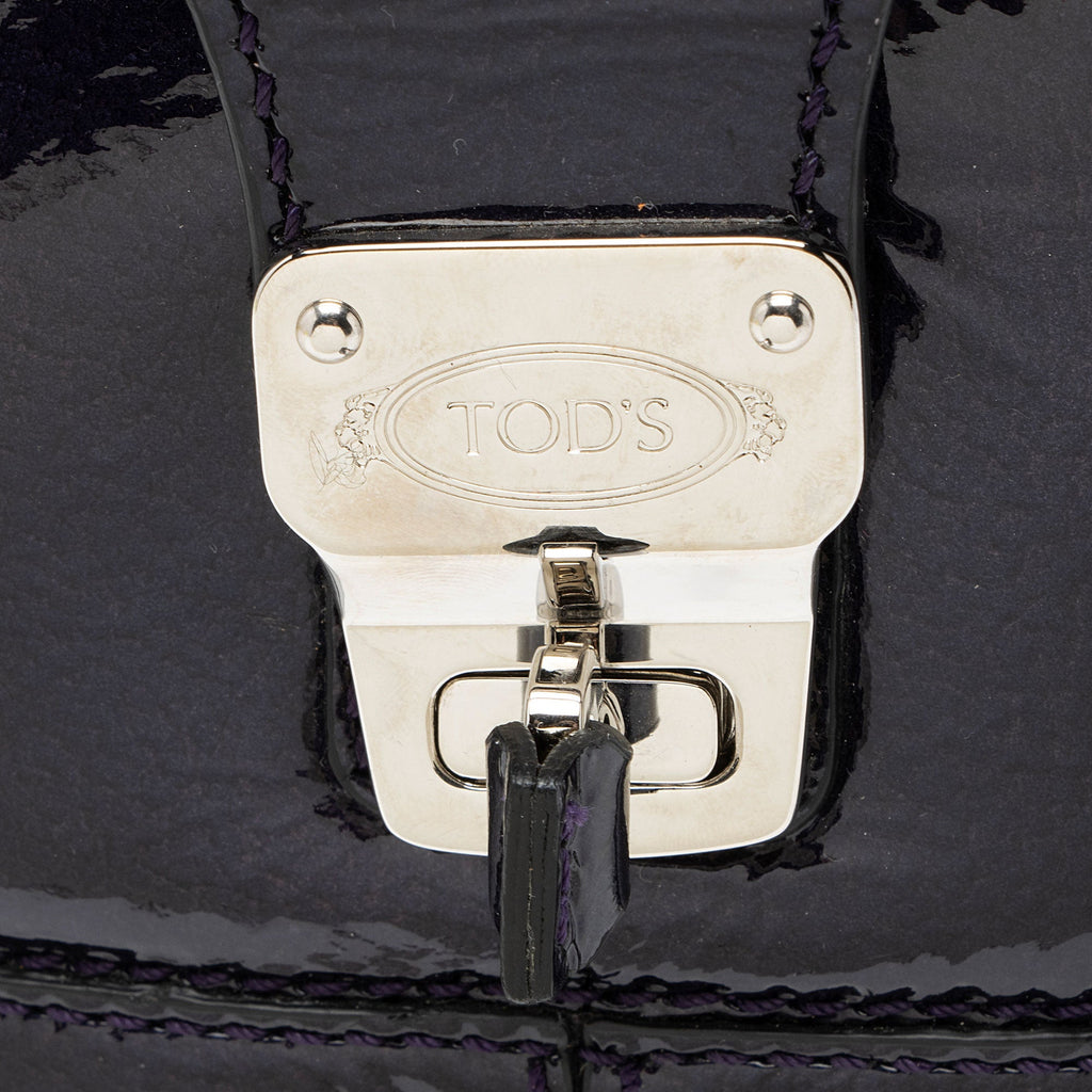 Tod's Patent Leather D-Styling Bauletto Small Satchel