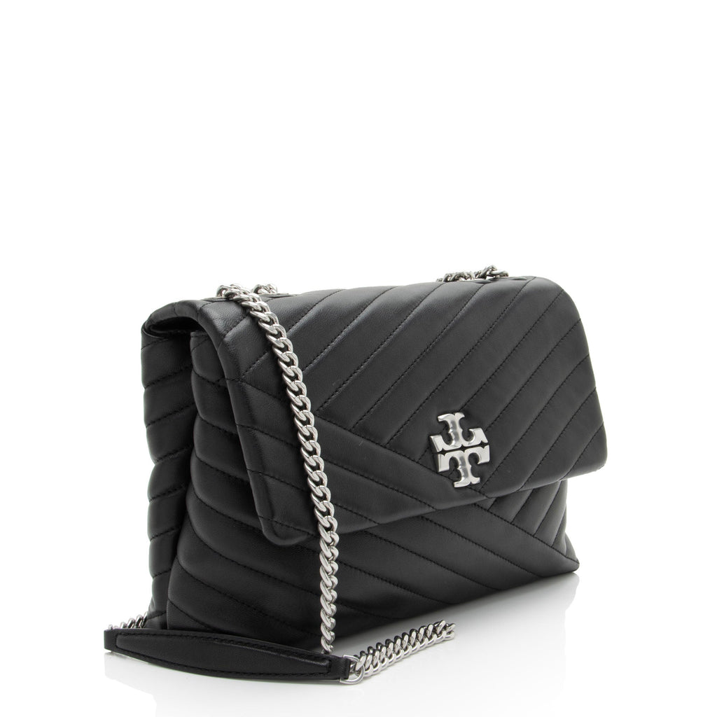 Tory Burch Chevron Leather Kira Large Shoulder Bag