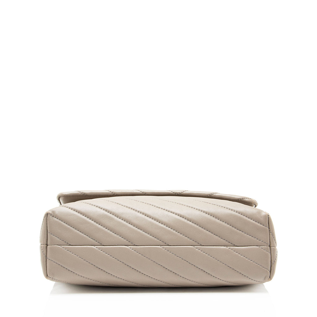 Tory Burch Chevron Leather Kira Large Shoulder Bag