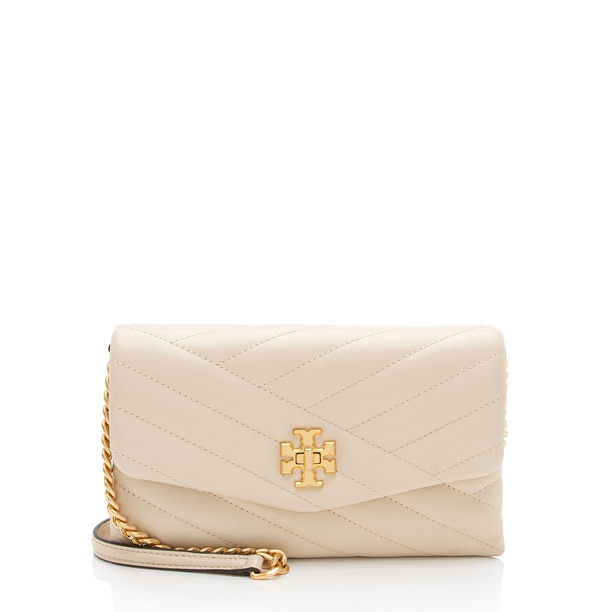 Tory Burch Chevron Leather Kira Wallet on Chain