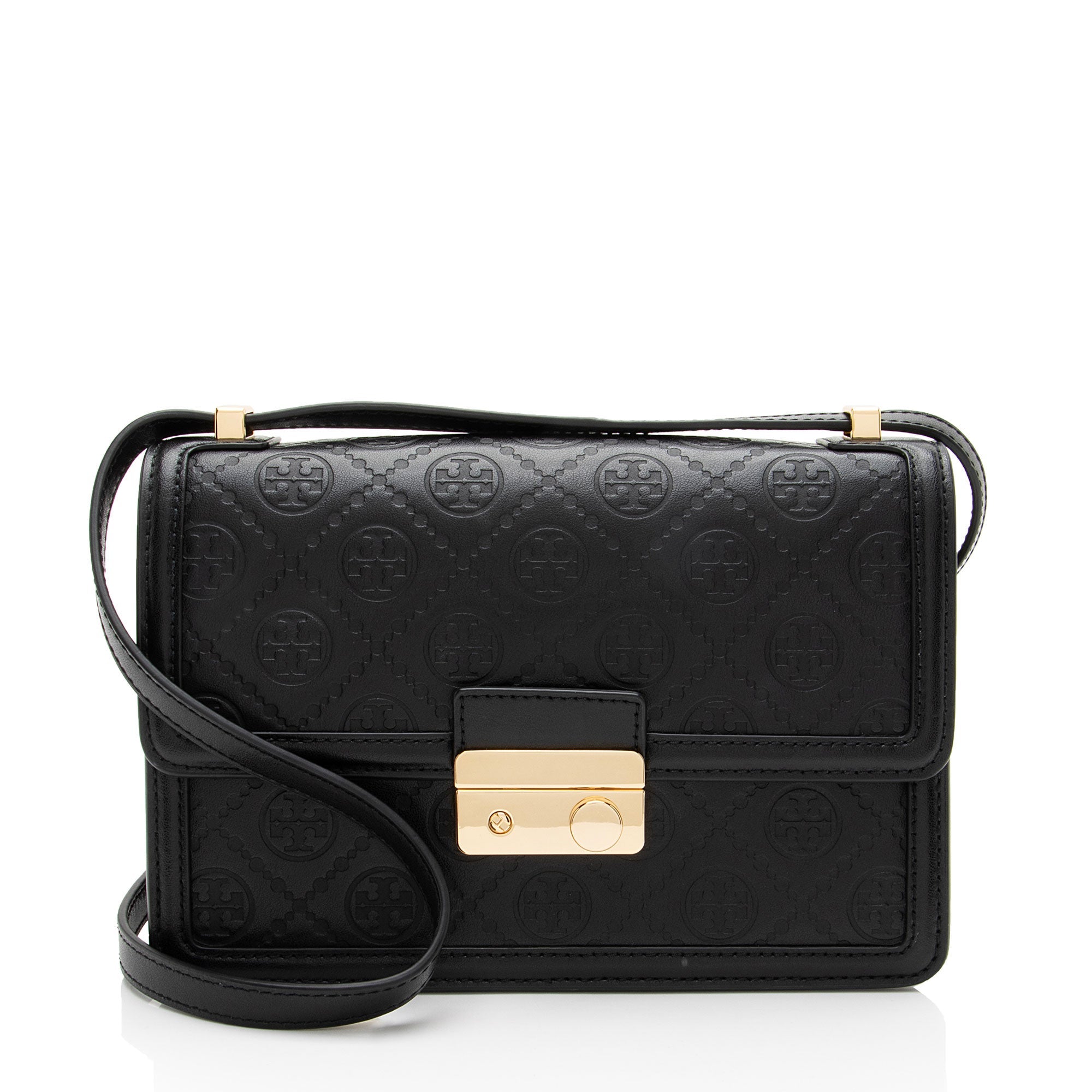 Tory Burch Embossed Leather T Monogram Shoulder Bag