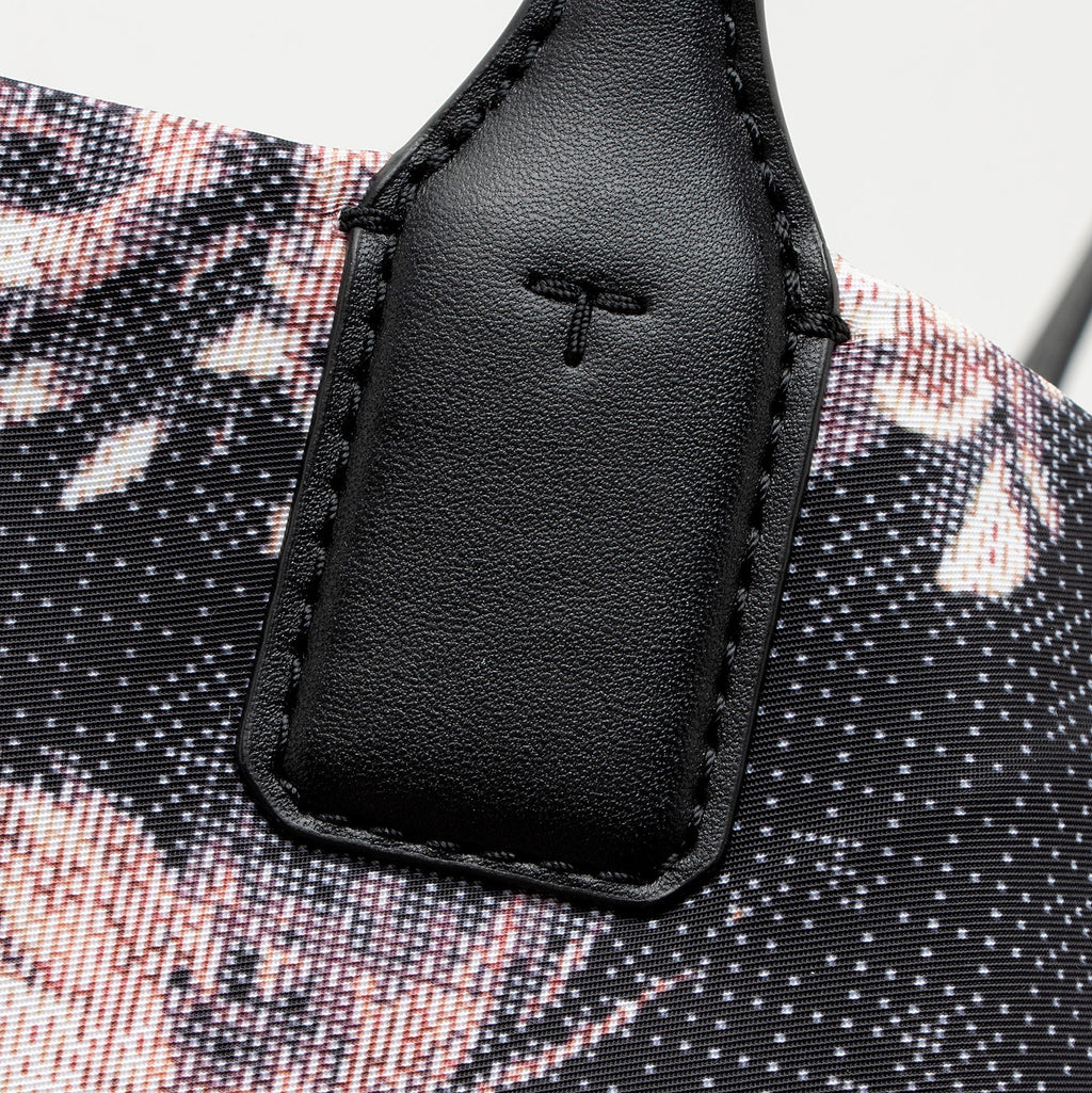 Tory Burch Floral Nylon Leather Ella Tote