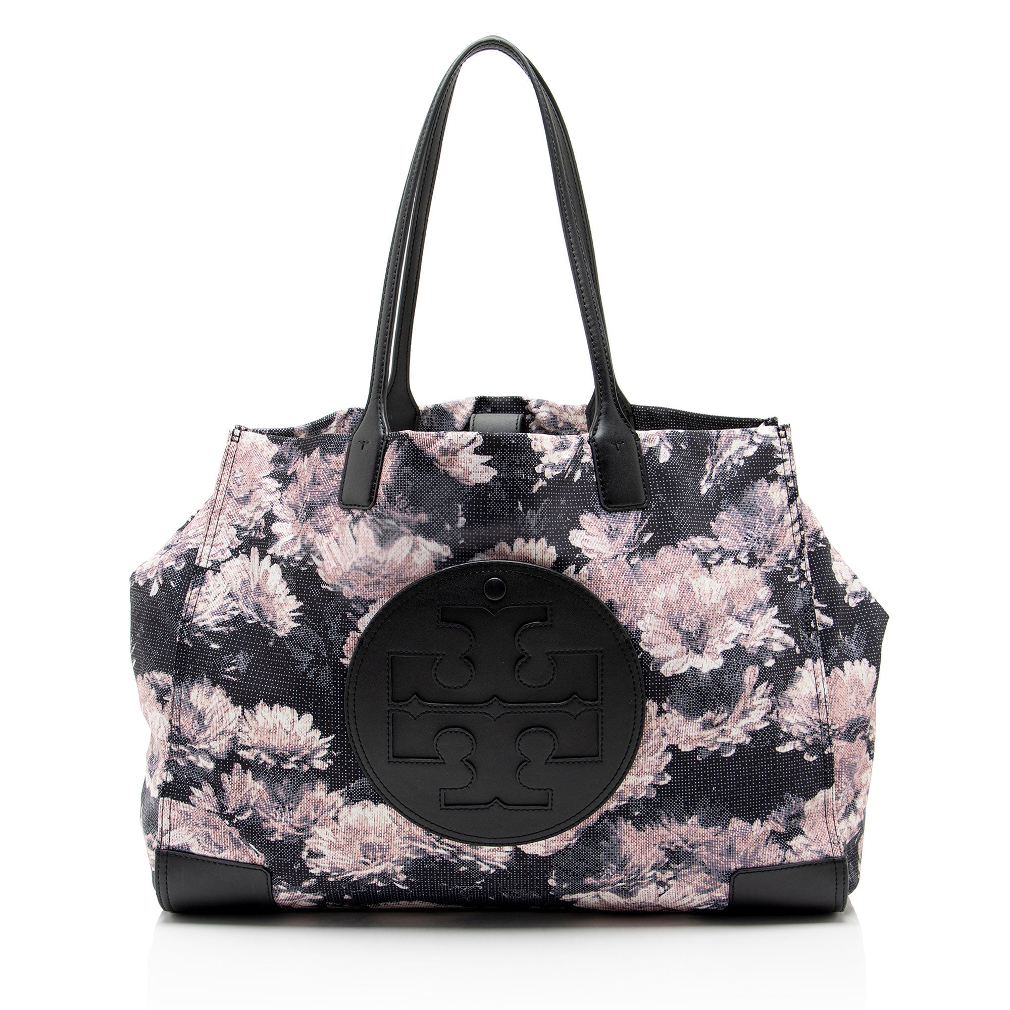 Tory Burch Floral Nylon Leather Ella Tote