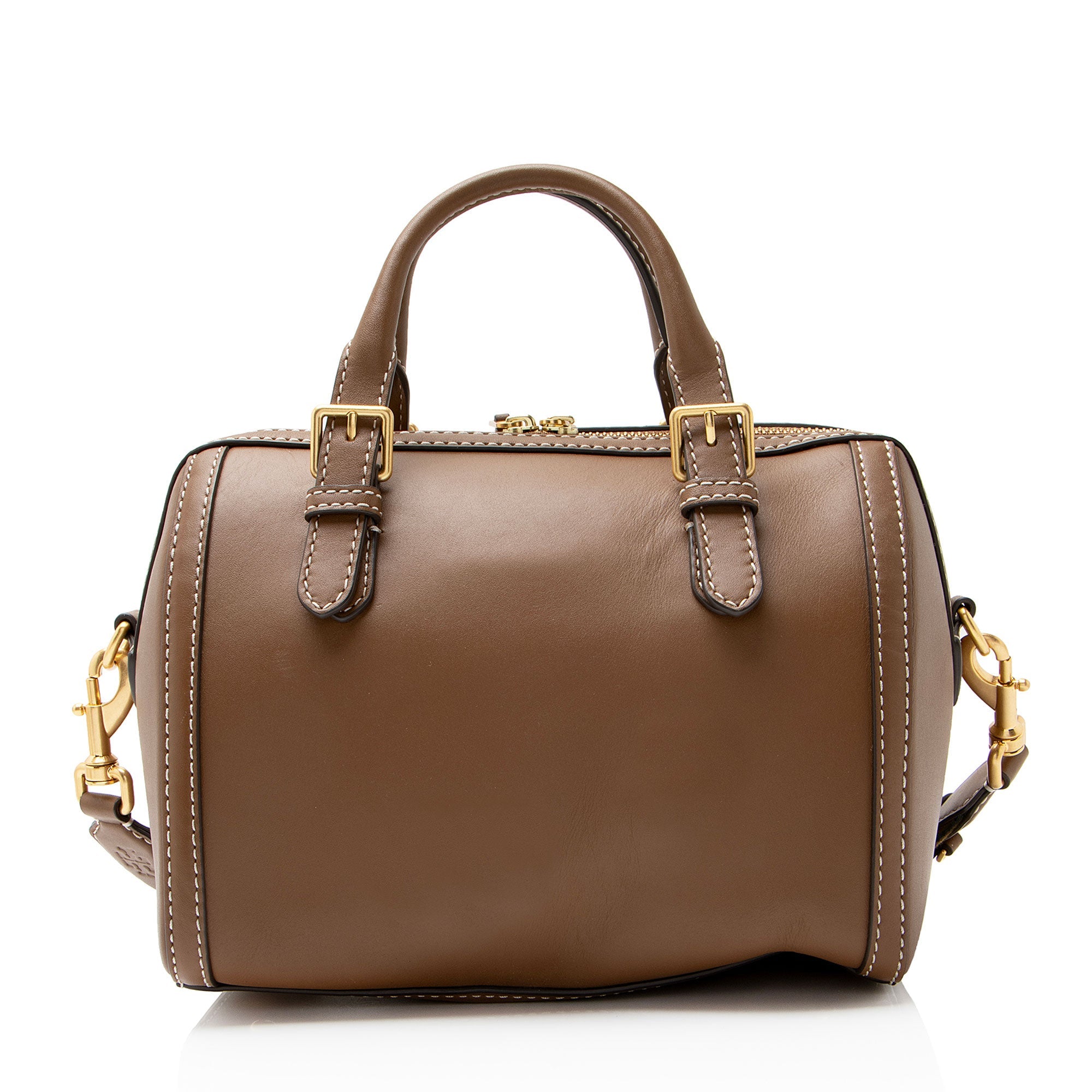 Tory Burch Leather Barrel Satchel