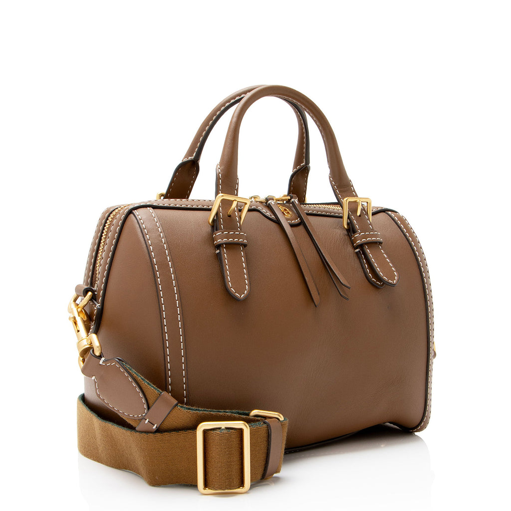 Tory Burch Leather Barrel Satchel