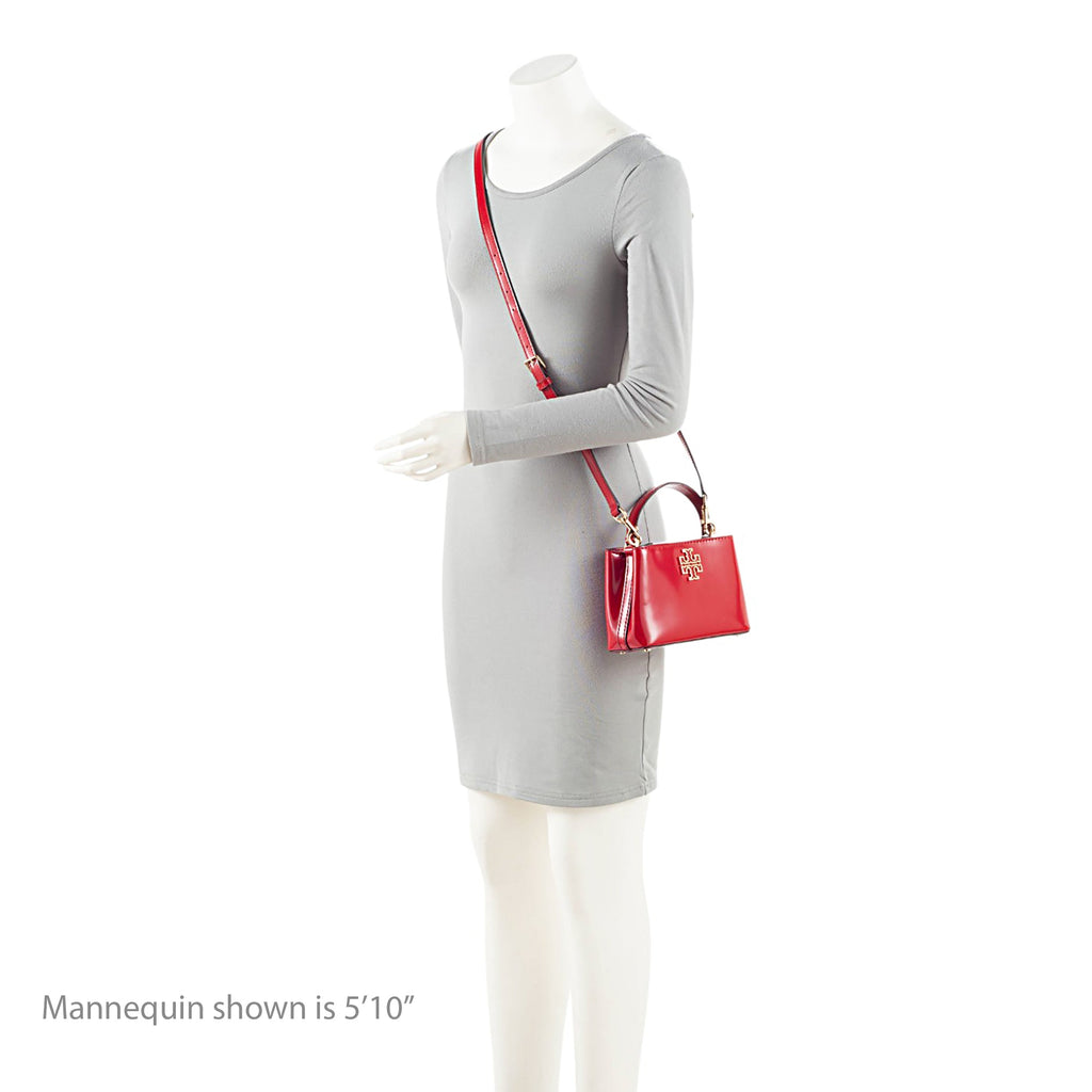 Tory Burch Patent Leather Britten Micro Top Handle