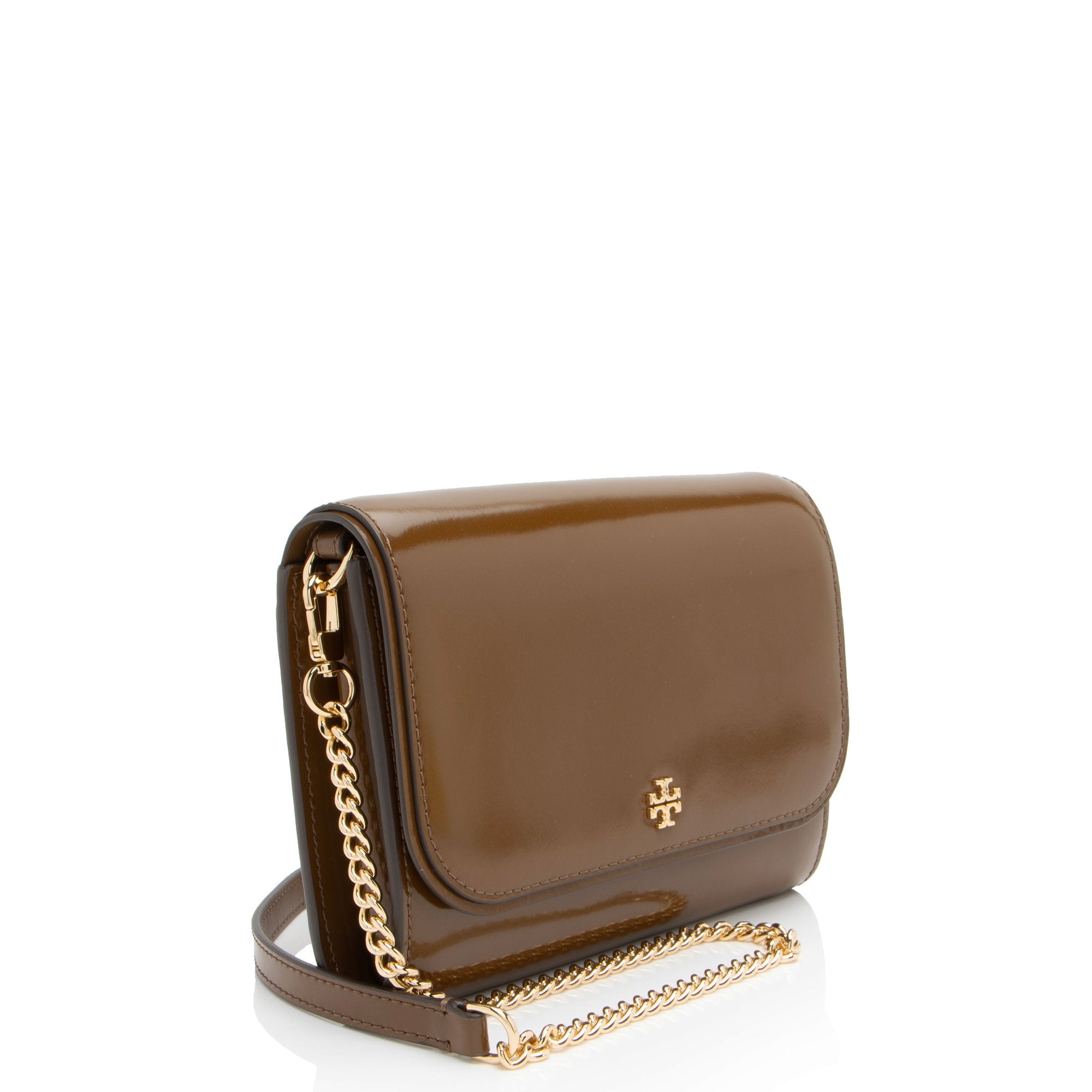 Tory Burch Patent Leather Emerson Wallet on Chain