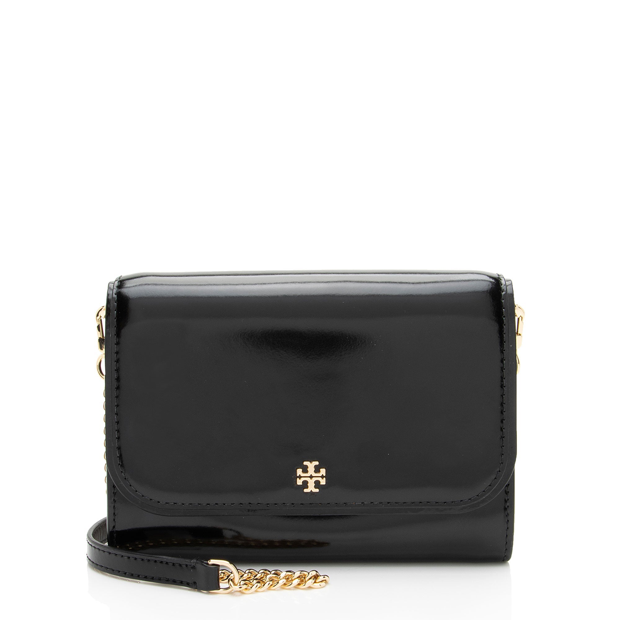 Tory Burch Patent Leather Emerson Wallet on Chain