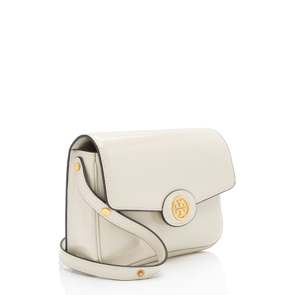 Tory Burch Patent Leather Robinson Convertible Shoulder Bag (SHF-yyx9MY)