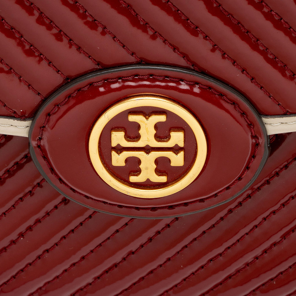 Tory Burch Quilted Patent Leather Robinson Shoulder Bag
