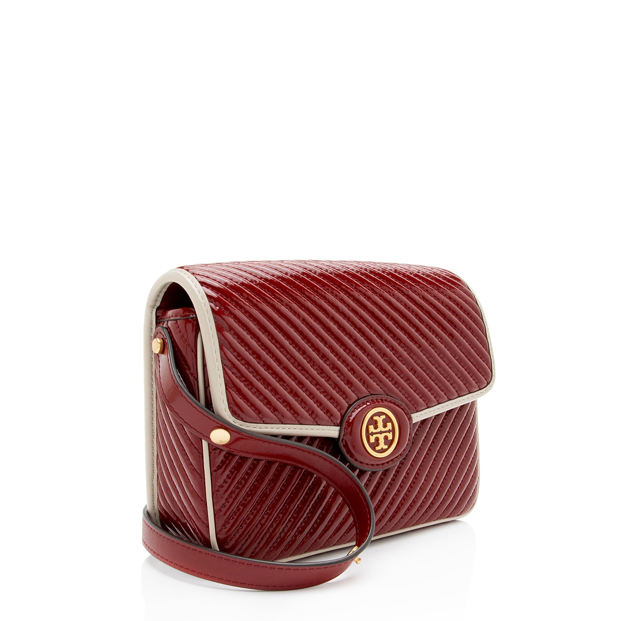 Tory Burch Quilted Patent Leather Robinson Shoulder Bag