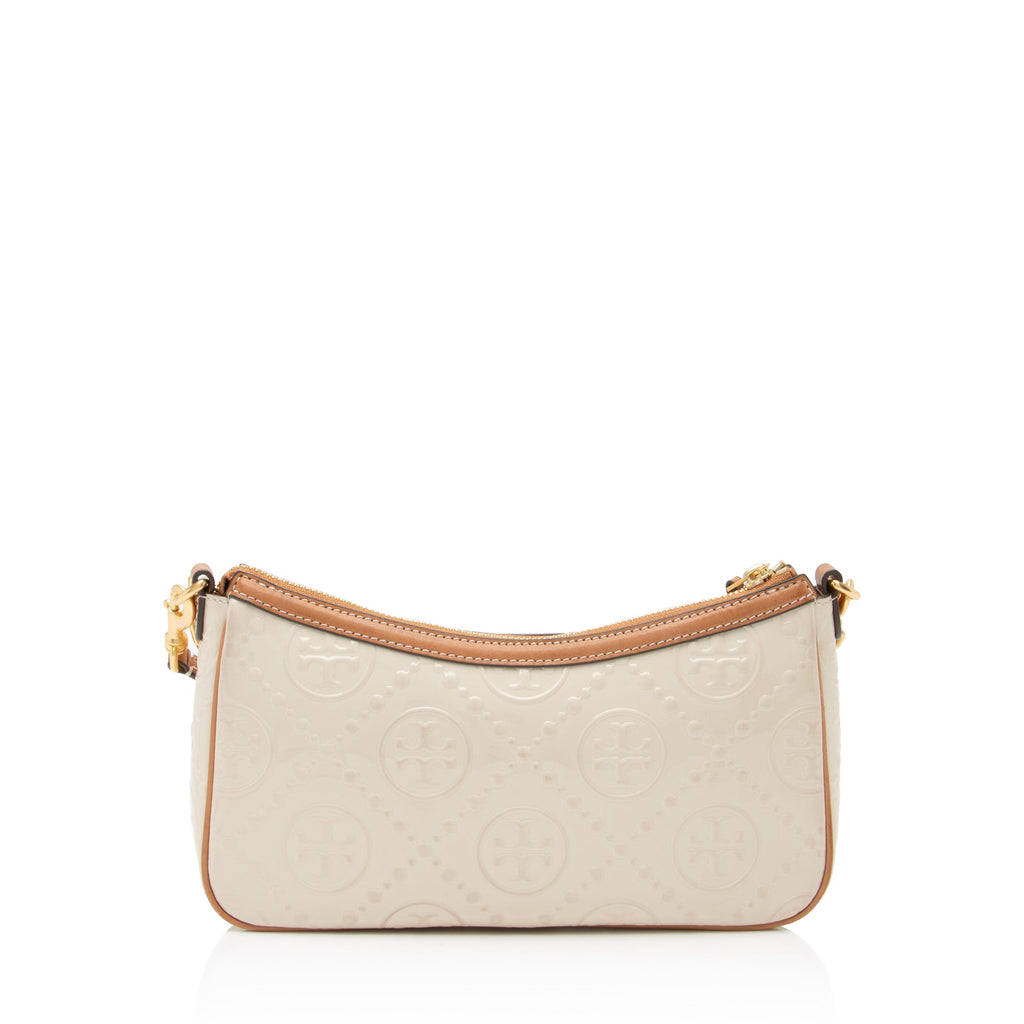 Tory Burch T Monogram Embossed Patent Leather Studio Shoulder Bag (SHF-23352)