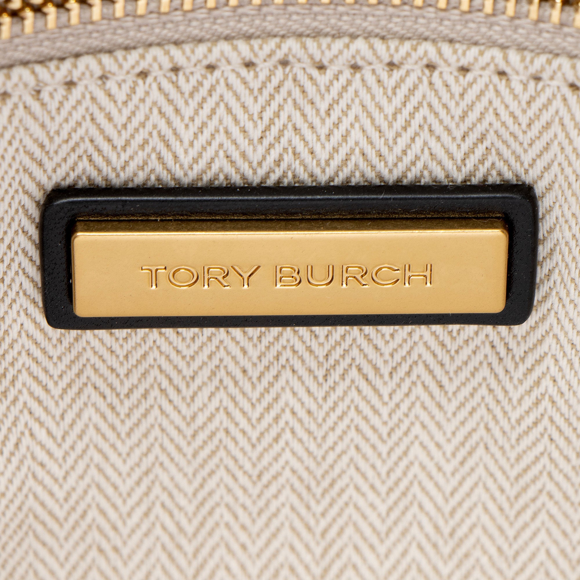 Tory Burch Woven Canvas Leather Kira Small Shoulder Bag
