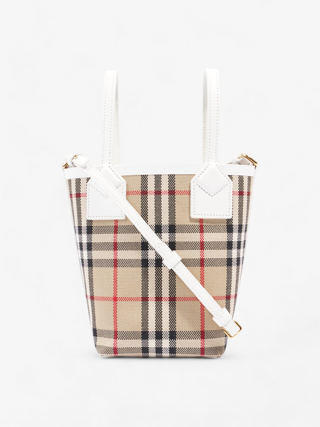 Burberry London Tote Archive Beige / White Cotton Mini