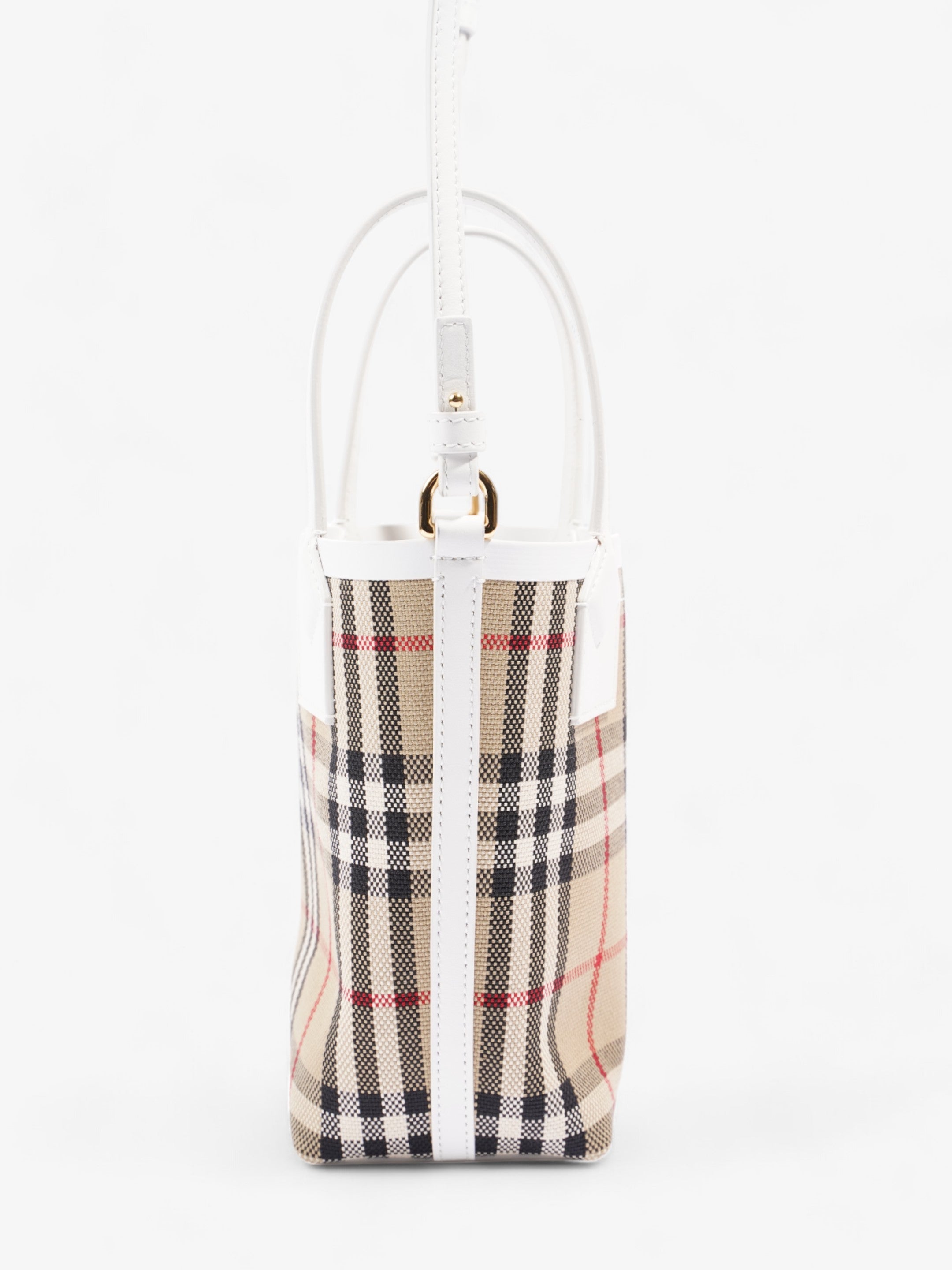 Burberry London Tote Archive Beige / White Cotton Mini