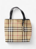 Burberry London Tote Nova Check / Black Canvas Mini