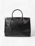 Prada Galleria Double Zip Tote Black Saffiano Leather Large