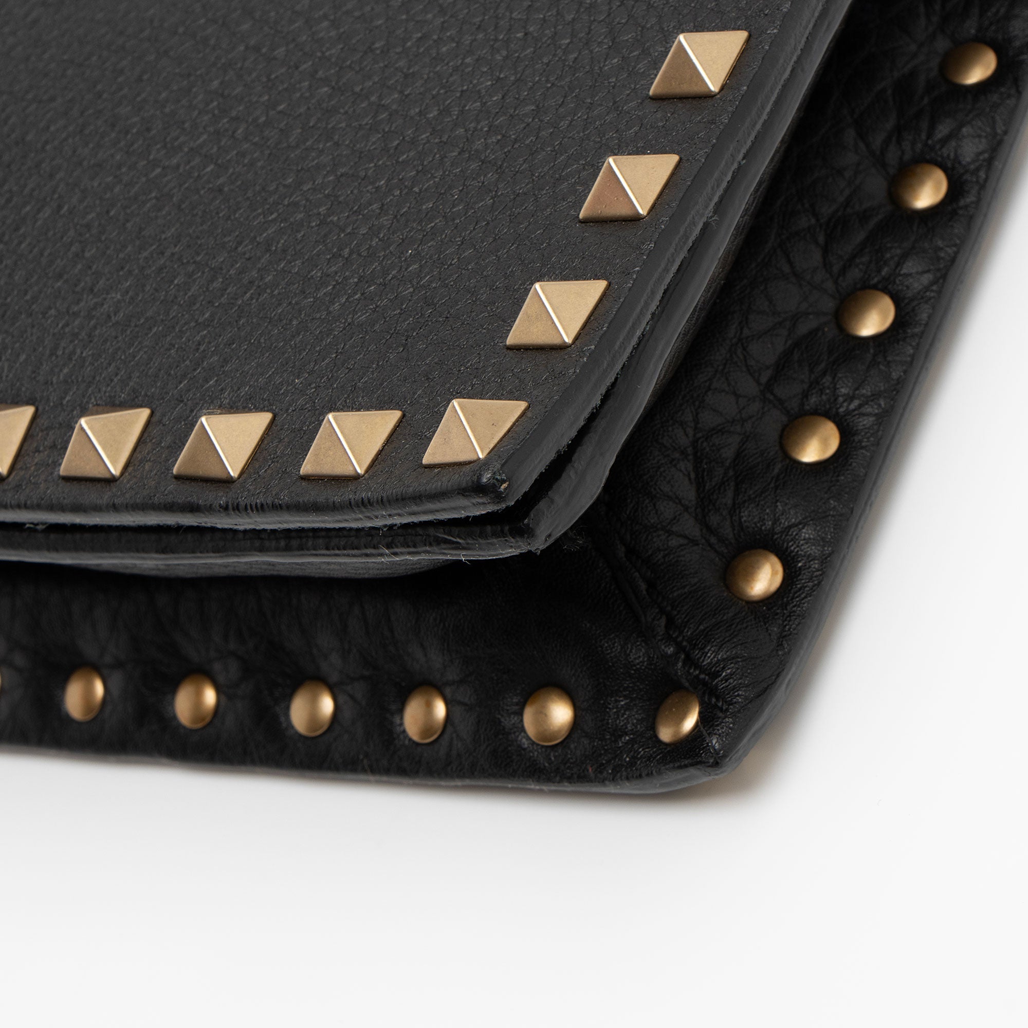 Valentino Calfskin Beaded Rockstud Clutch