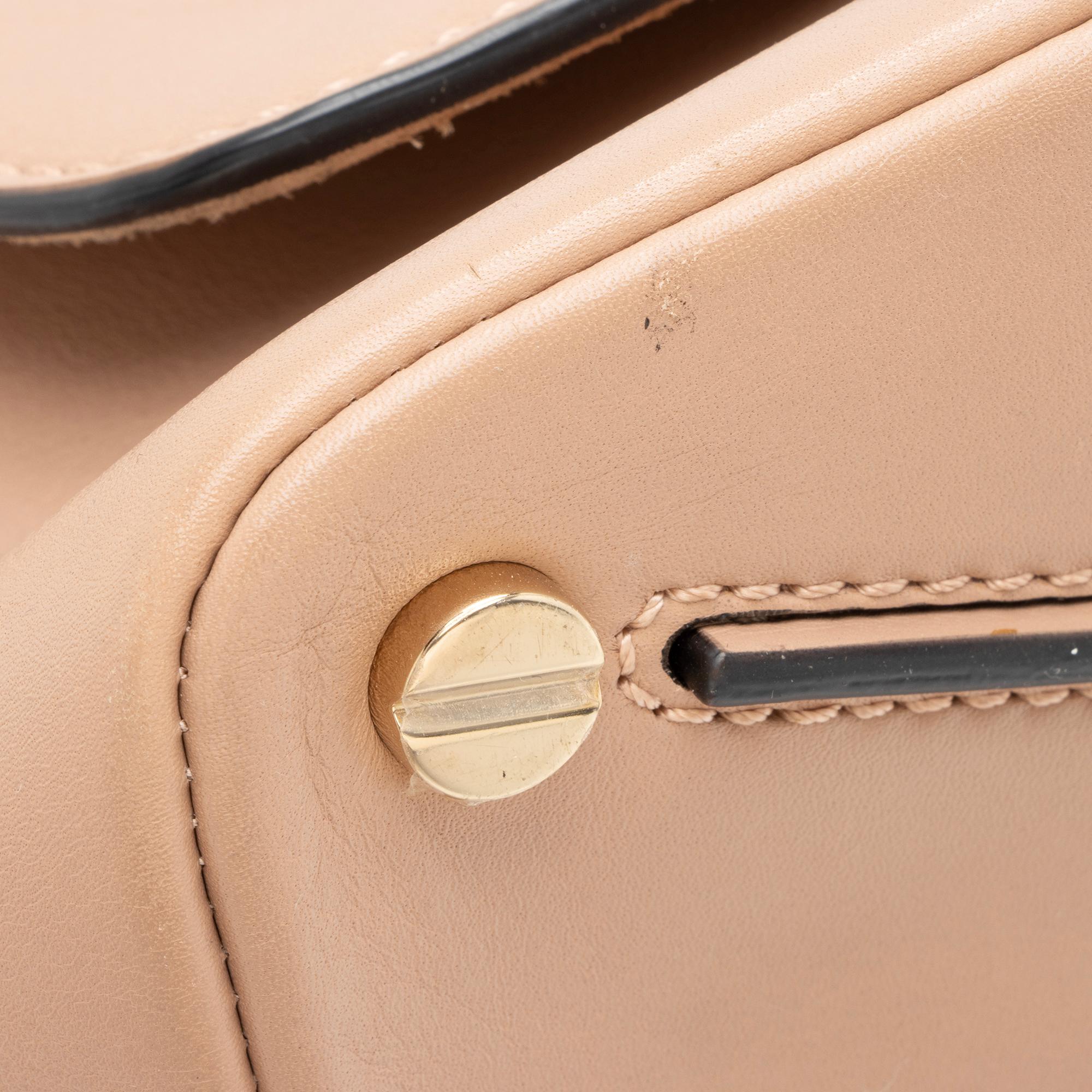 Valentino Calfskin Demilune Rockstud Small Double Handle Satchel (SHF-23417)